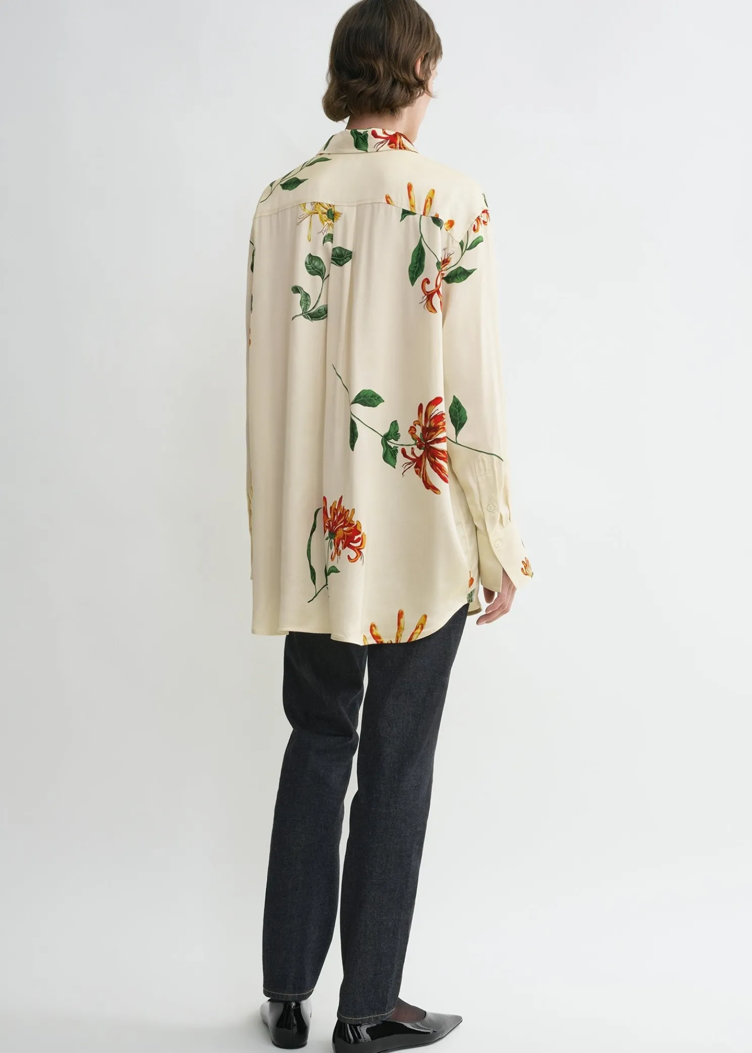 Relaxed honeysuckle shirt ecru/orange