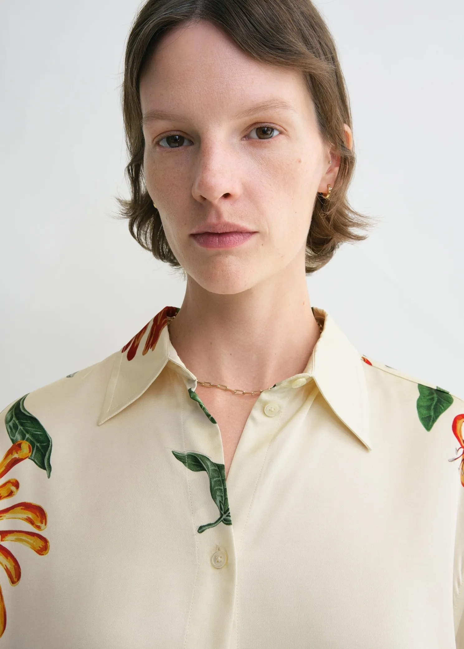 Relaxed honeysuckle shirt ecru/orange