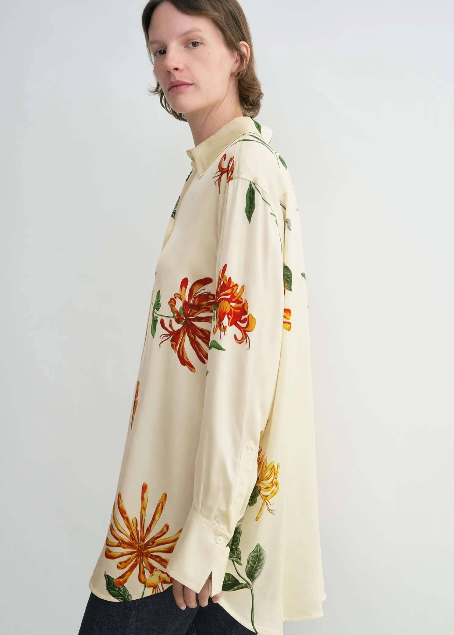 Relaxed honeysuckle shirt ecru/orange
