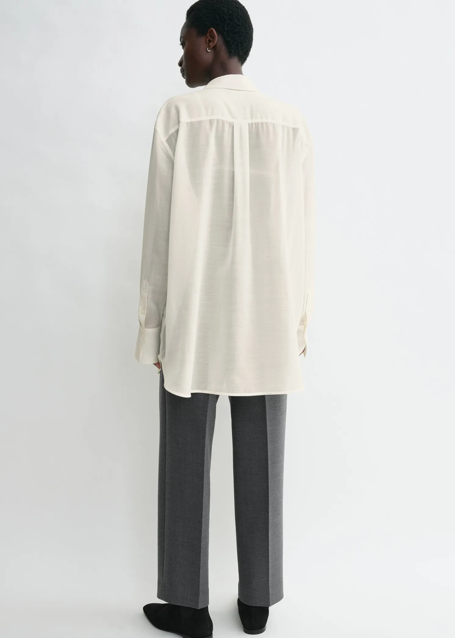 Relaxed voile shirt milk