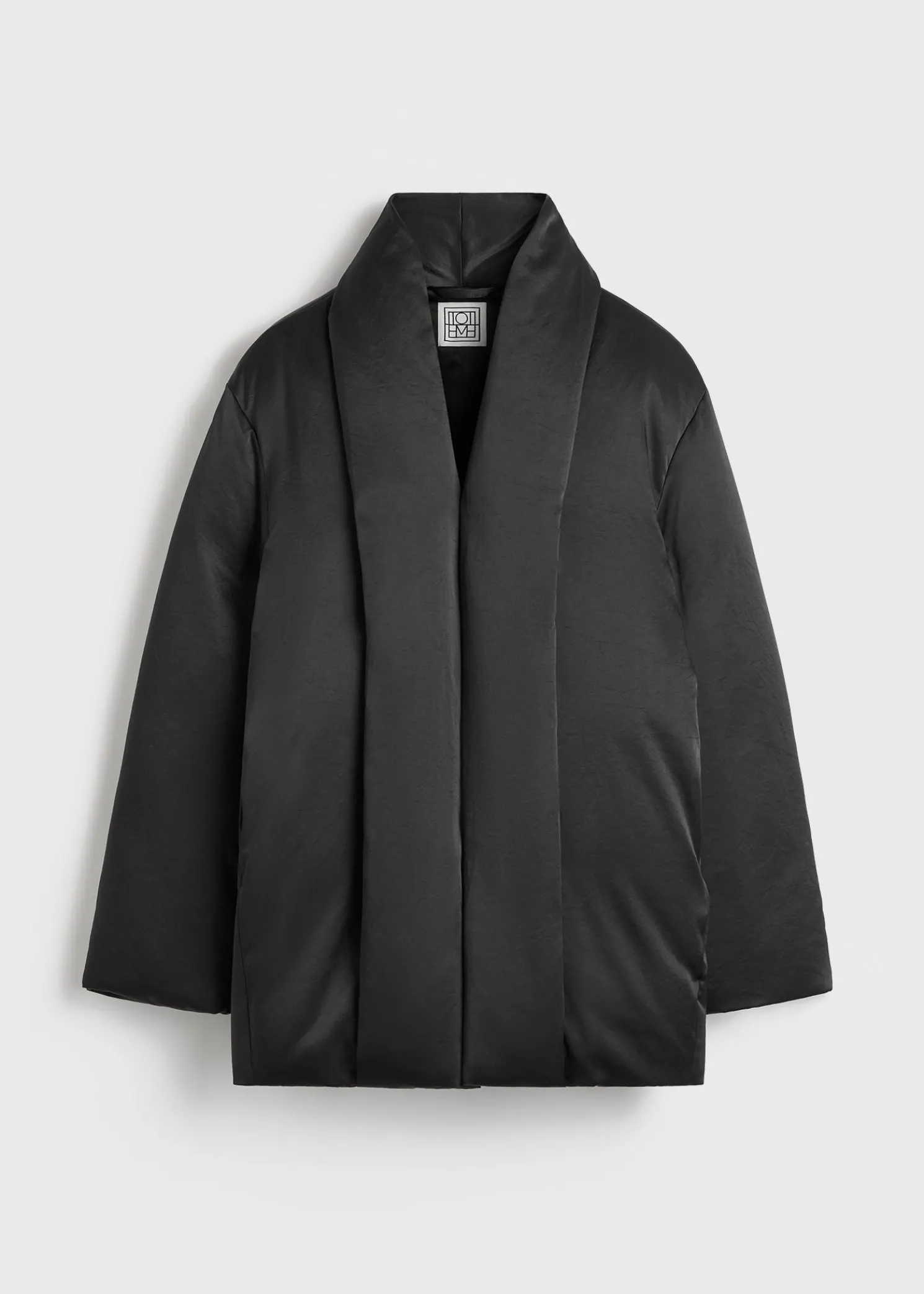 Satin puffer jacket black