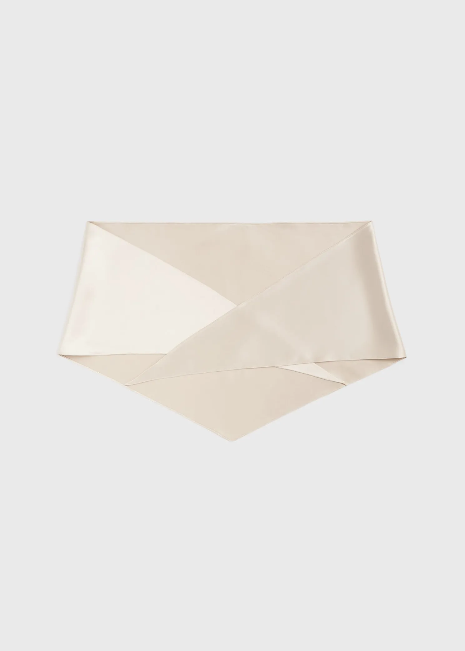 Satin triangle scarf ecru