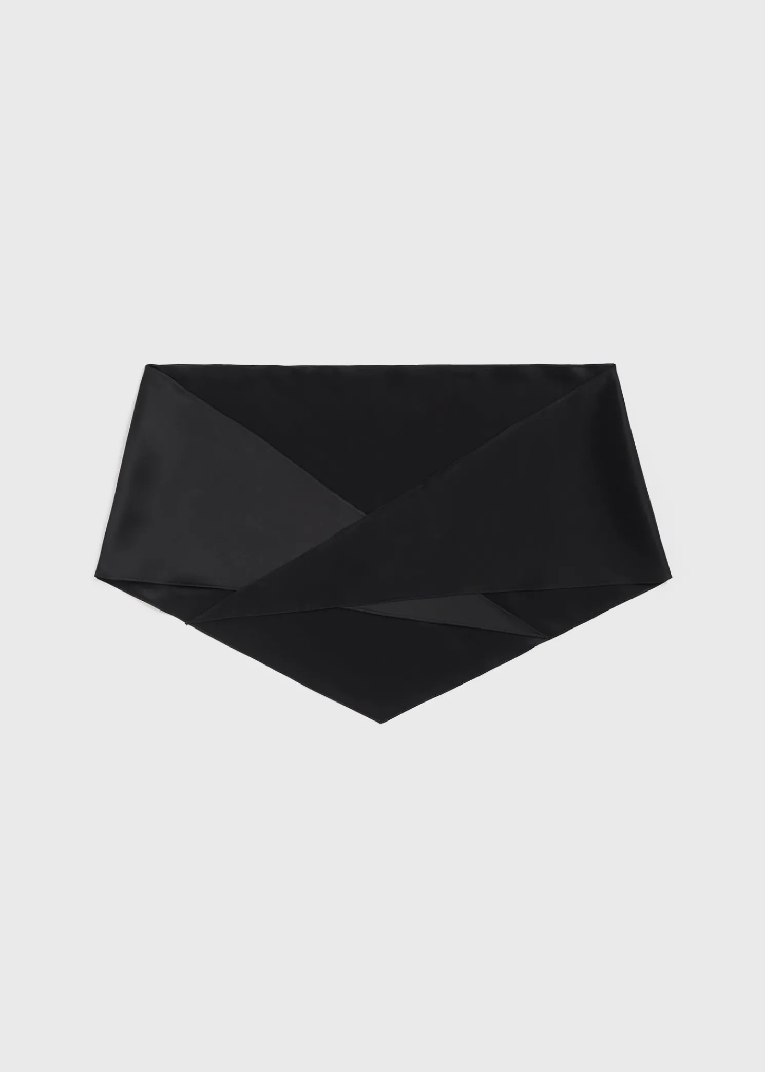 Satin triangle scarf black
