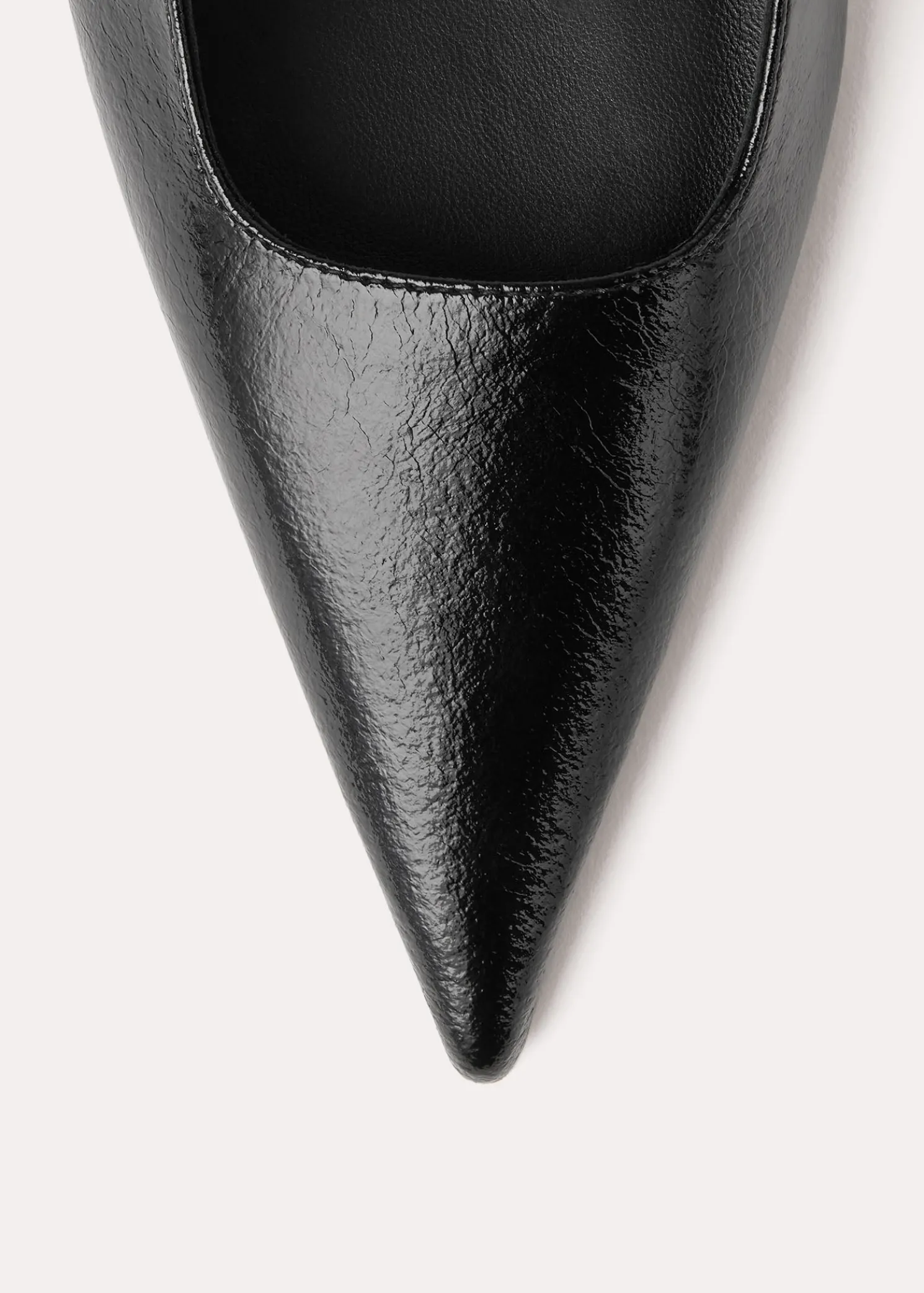 Sharp patent slingbacks black