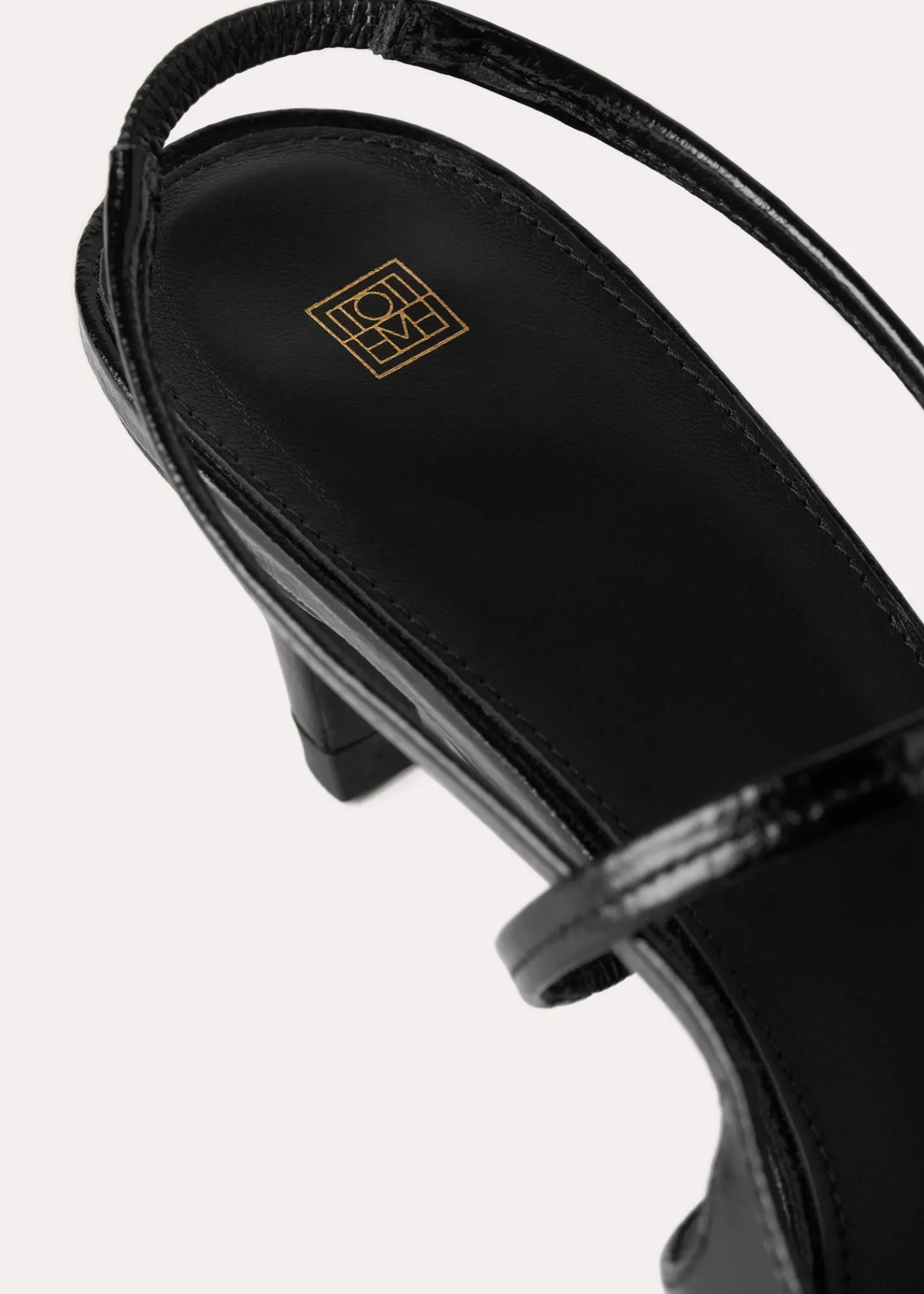 Sharp patent slingbacks black