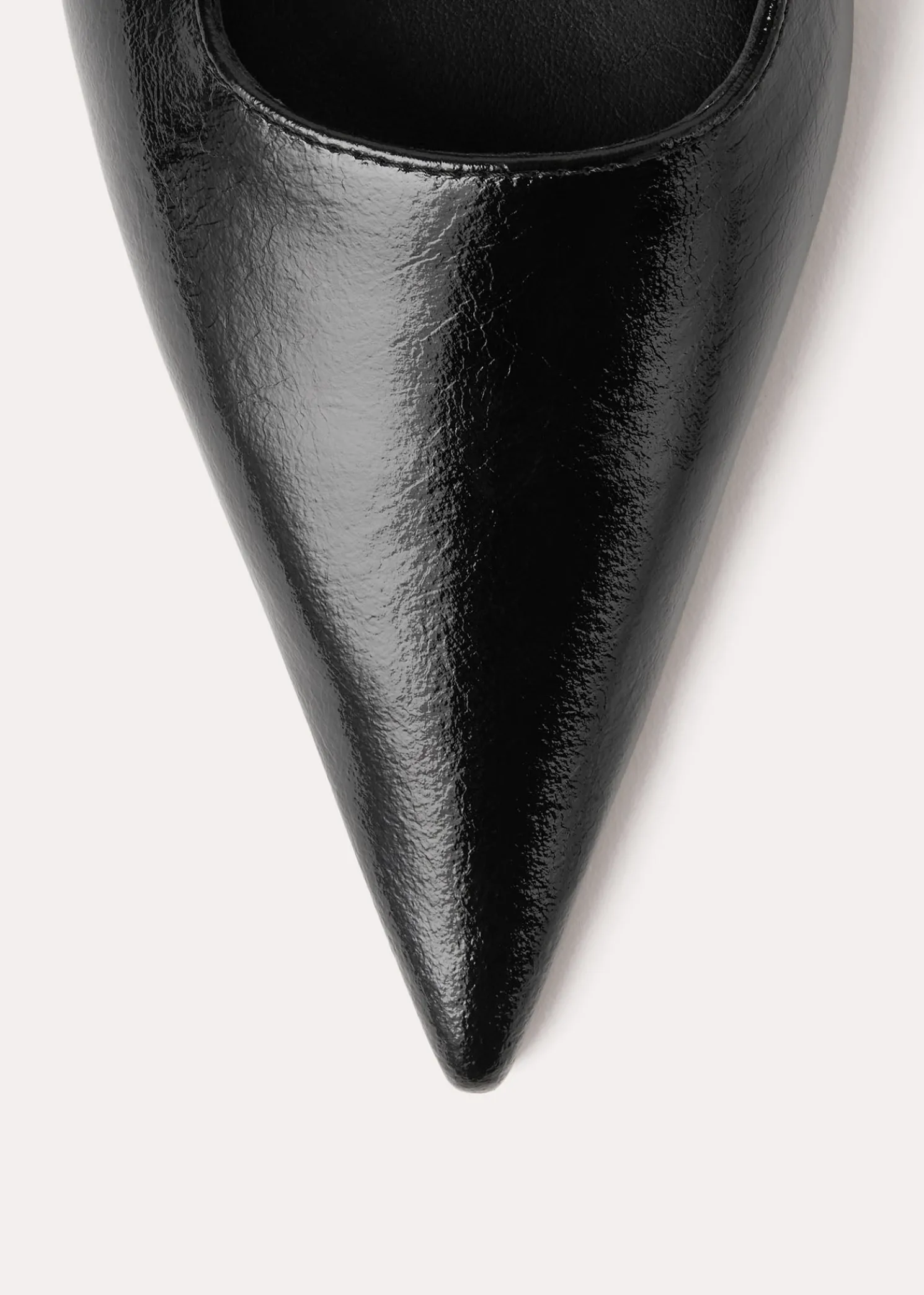 Sharp patent slingback flats black