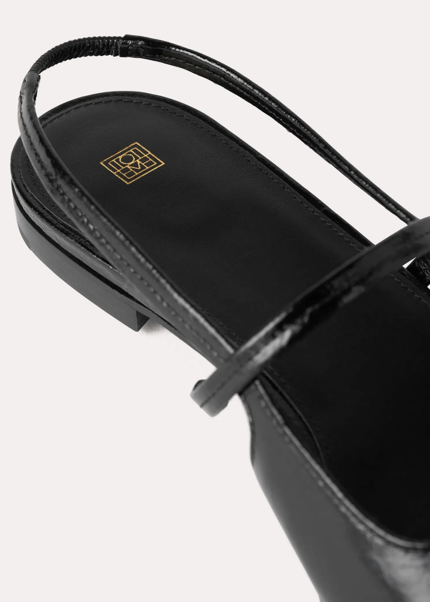 Sharp patent slingback flats black