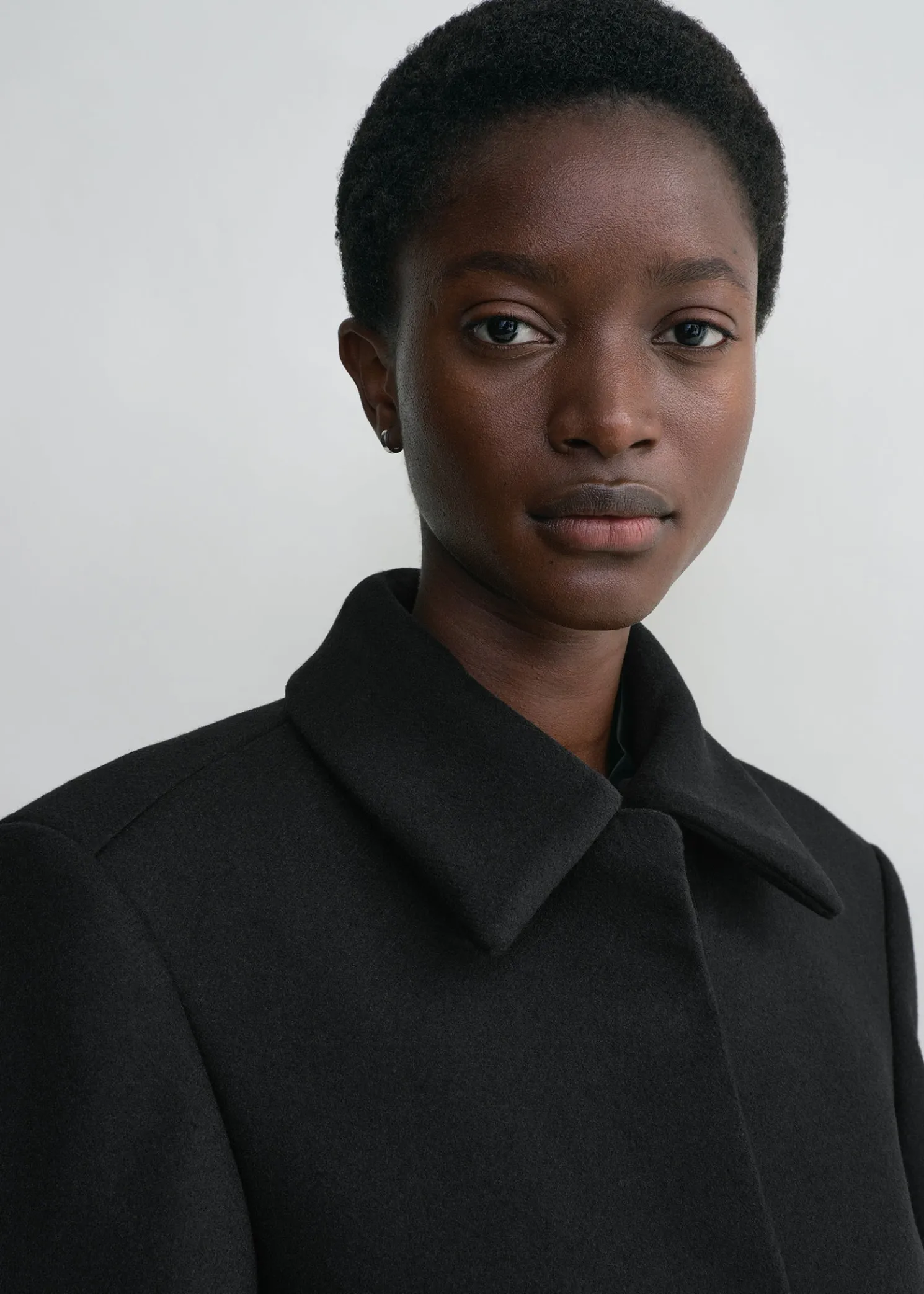 Shearling collar jacket black