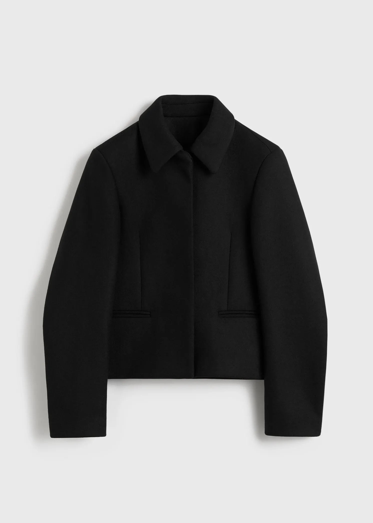 Shearling collar jacket black