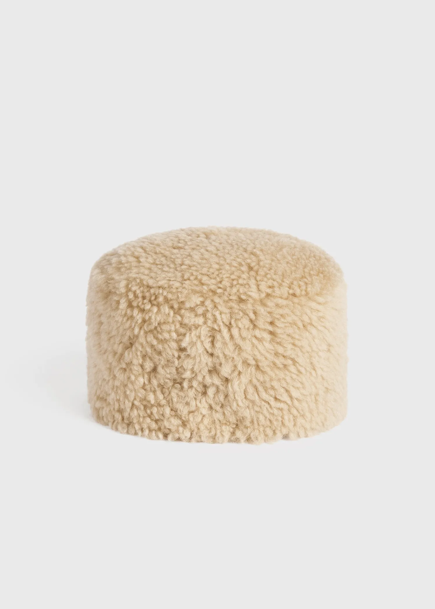 Shearling pillbox hat butter