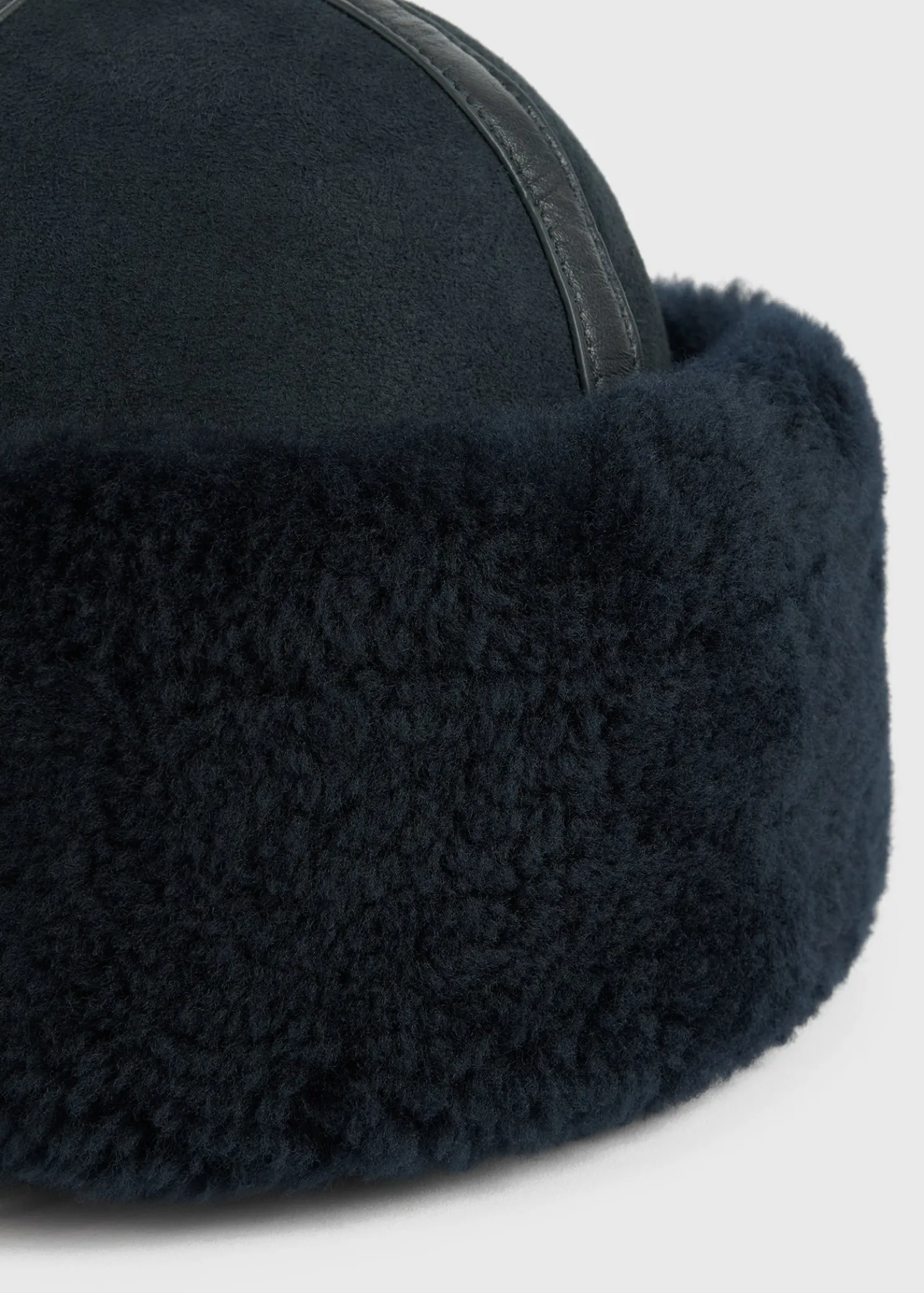 Shearling winter hat navy