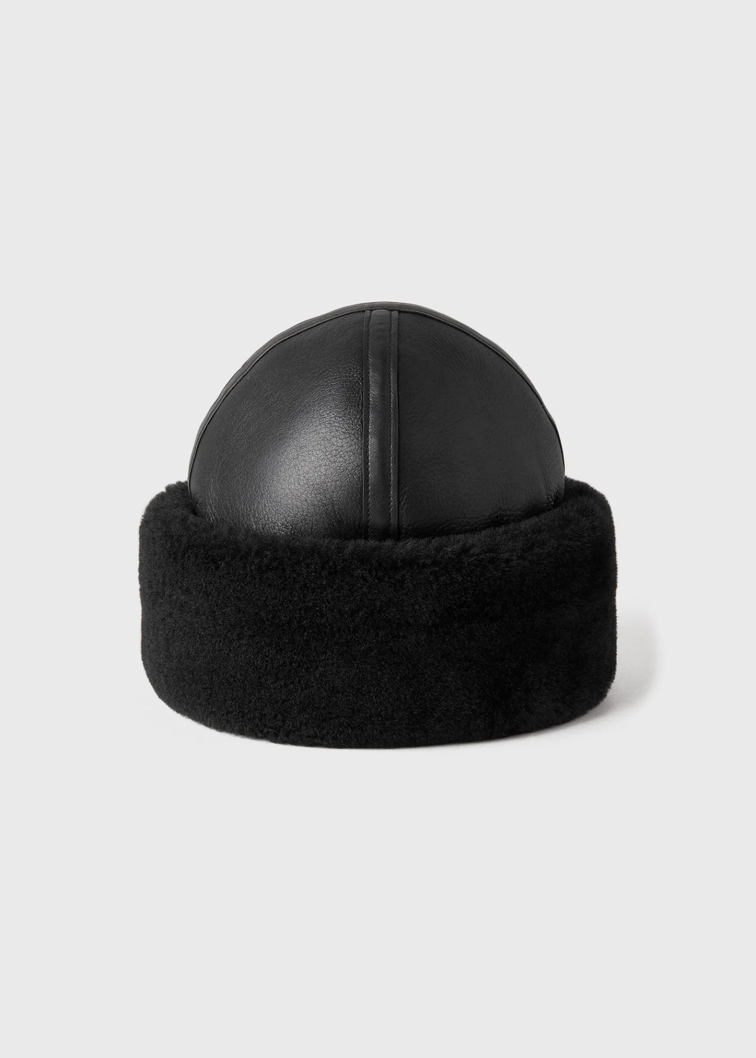 Shearling winter hat black