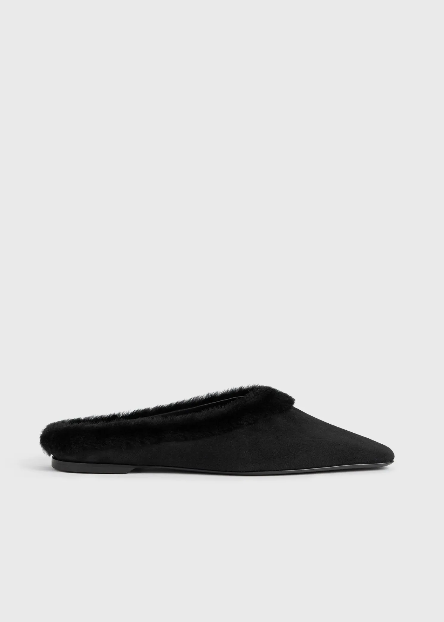Shearling-edge slippers black