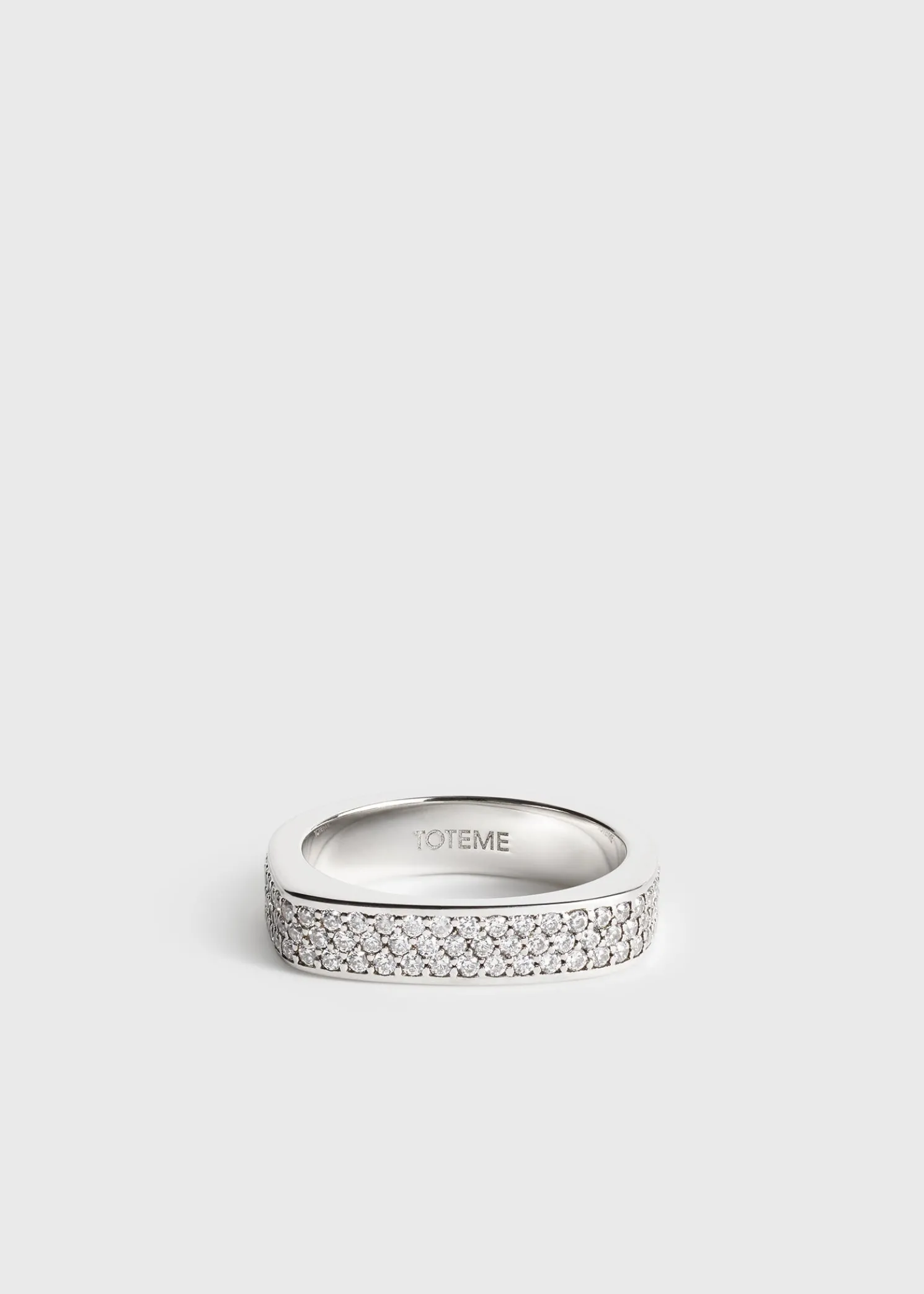 Signature pavé ring silver