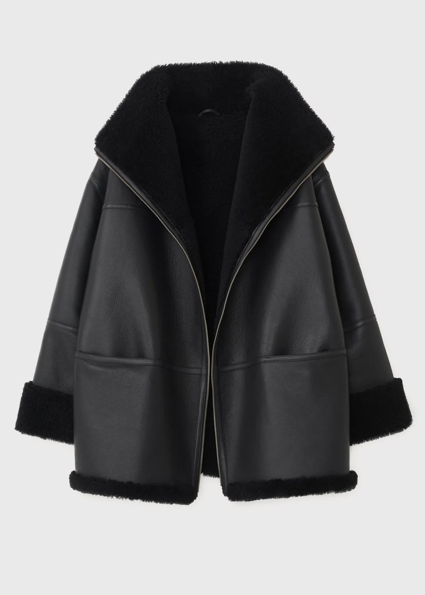 Signature shearling jacket black