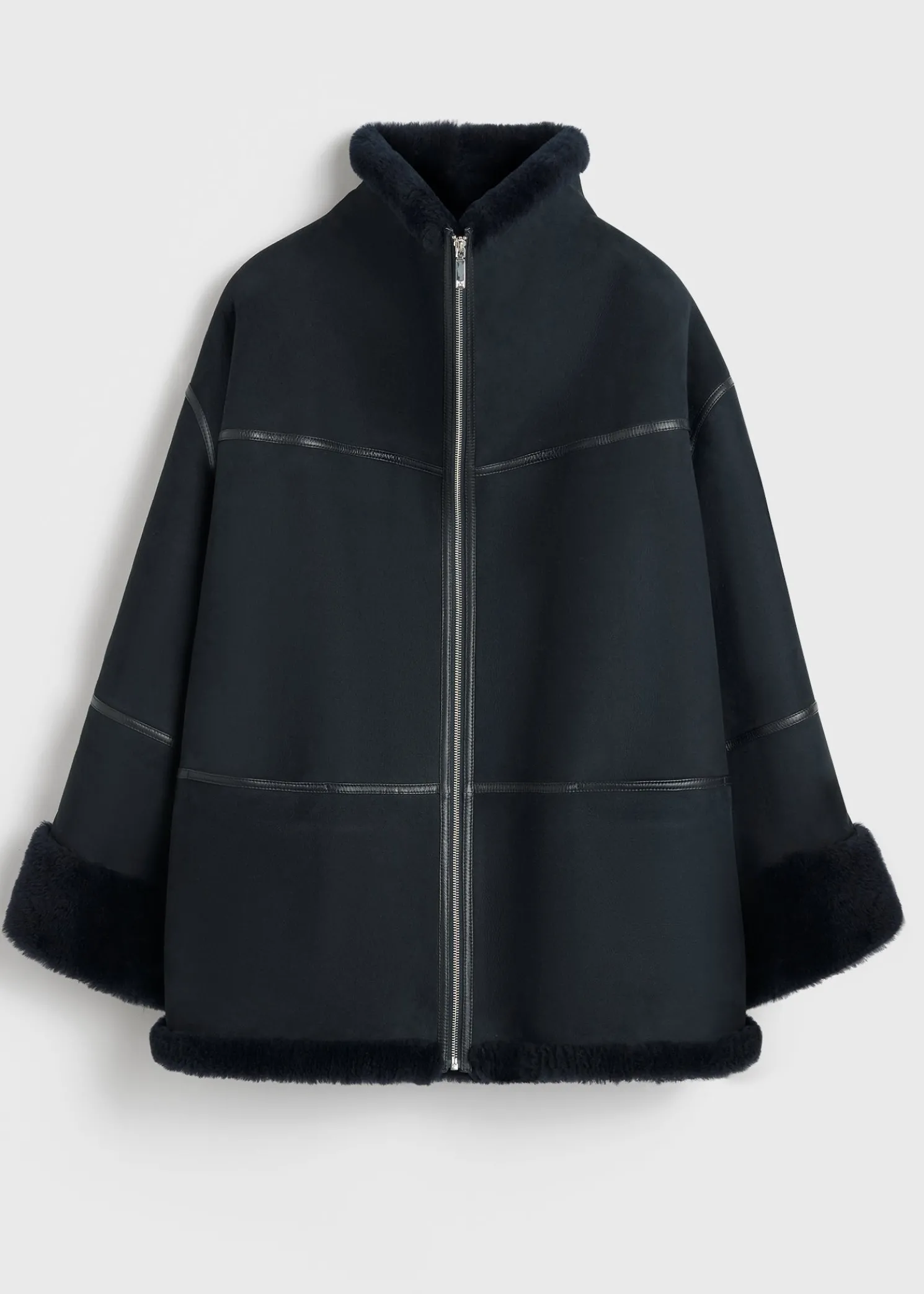 Signature shearling jacket navy