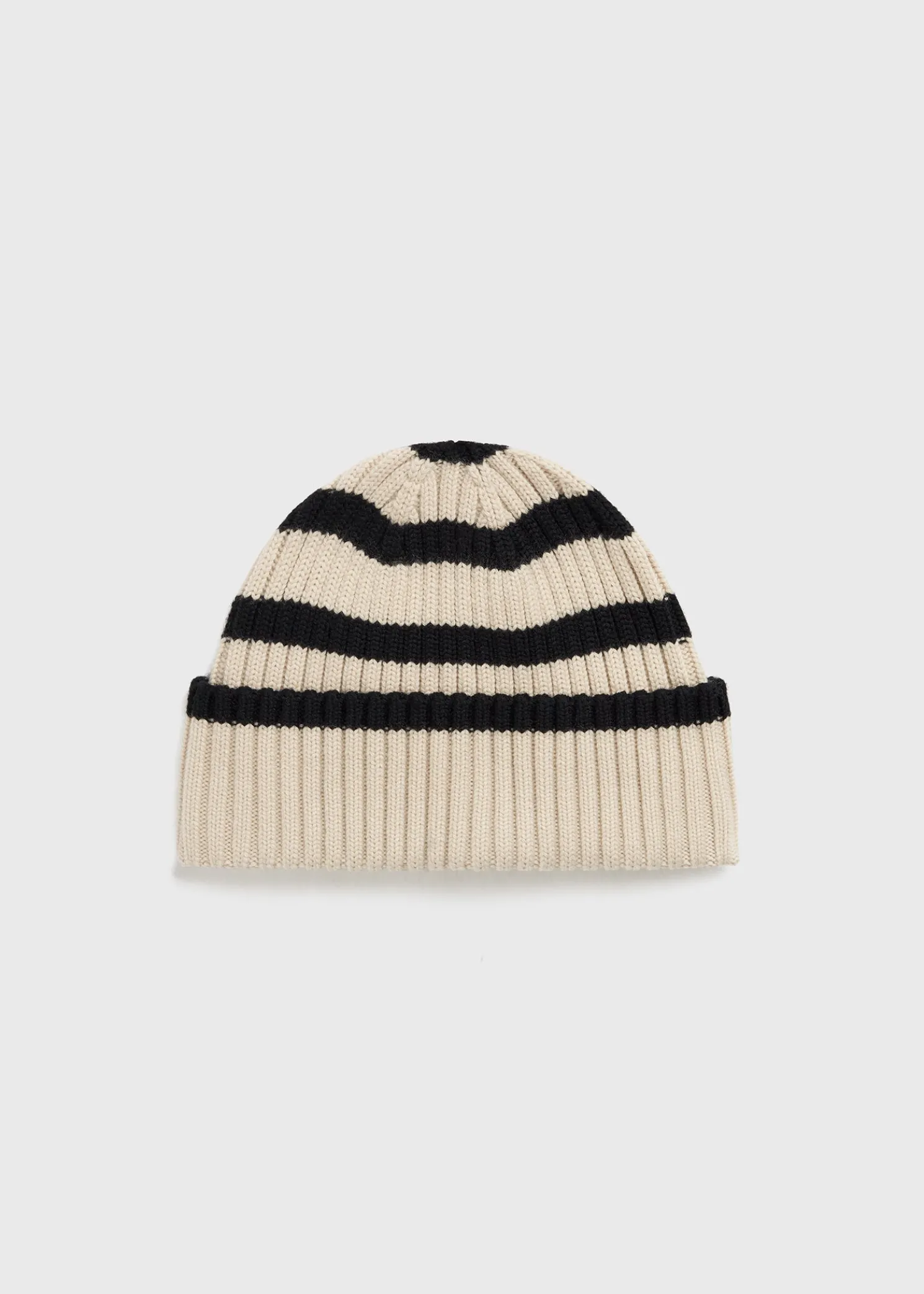 Signature stripe beanie light sand