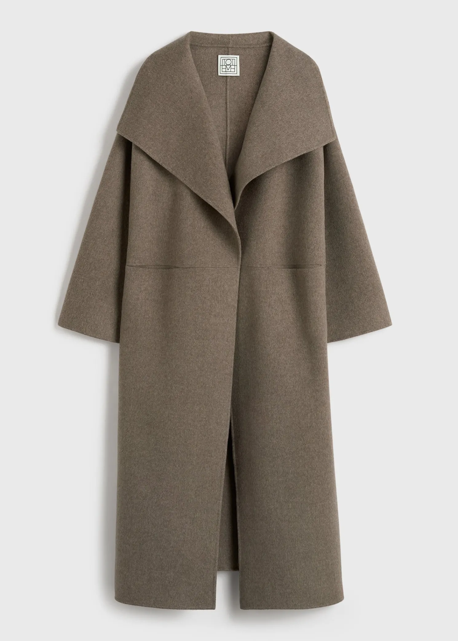 Signature wool cashmere coat oak melange