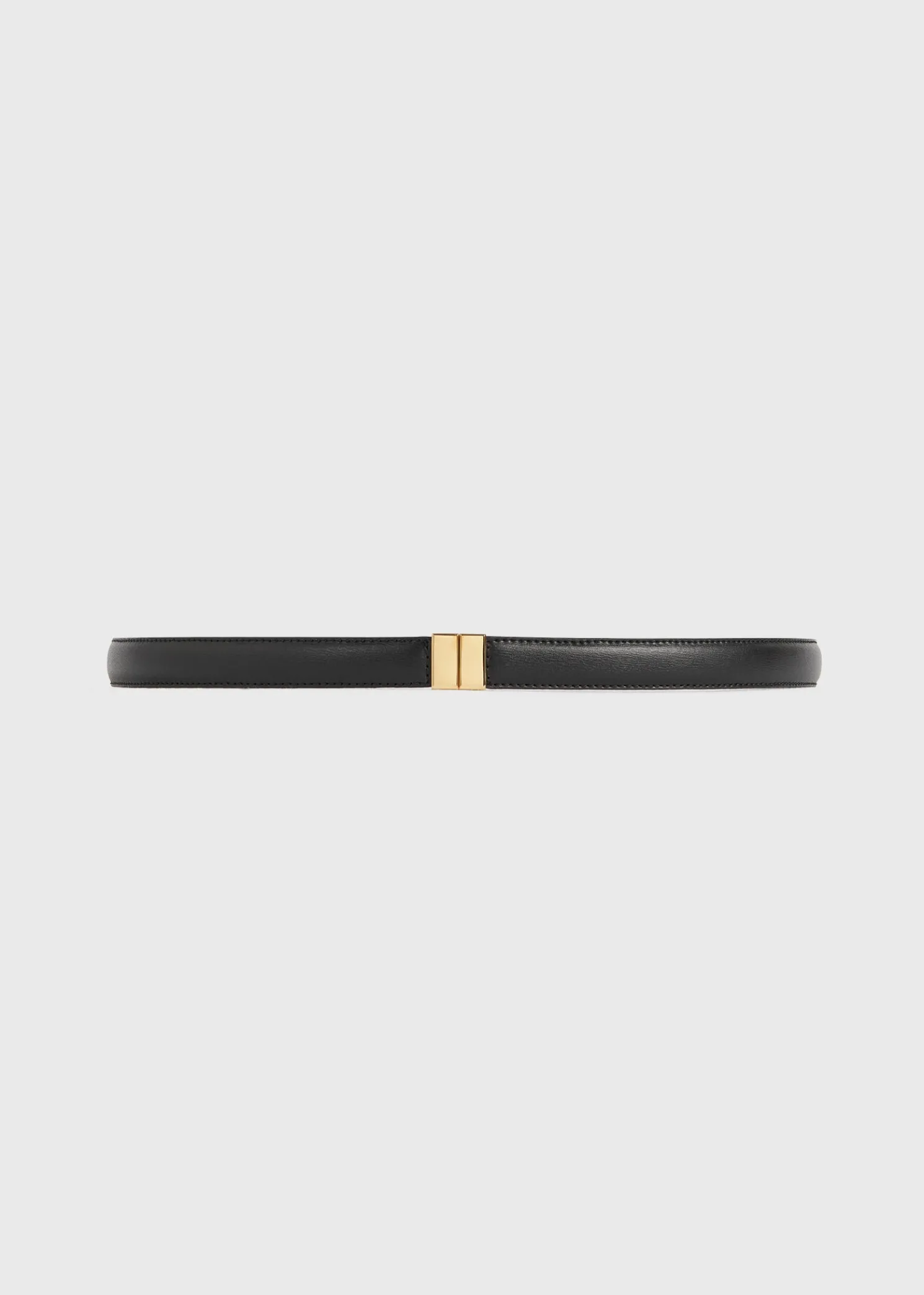 Slide clasp leather belt black