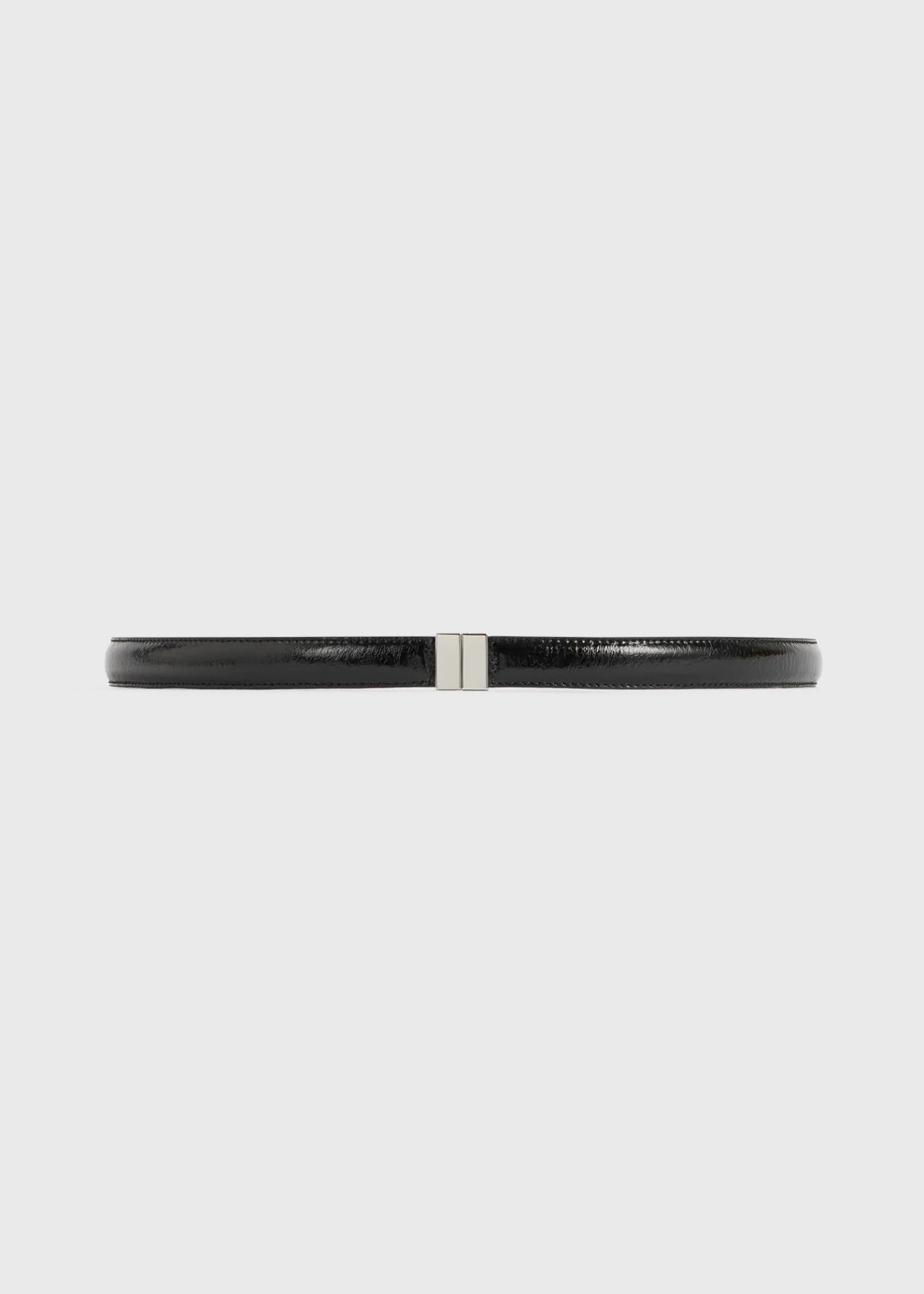 Slide clasp naplack-leather belt black