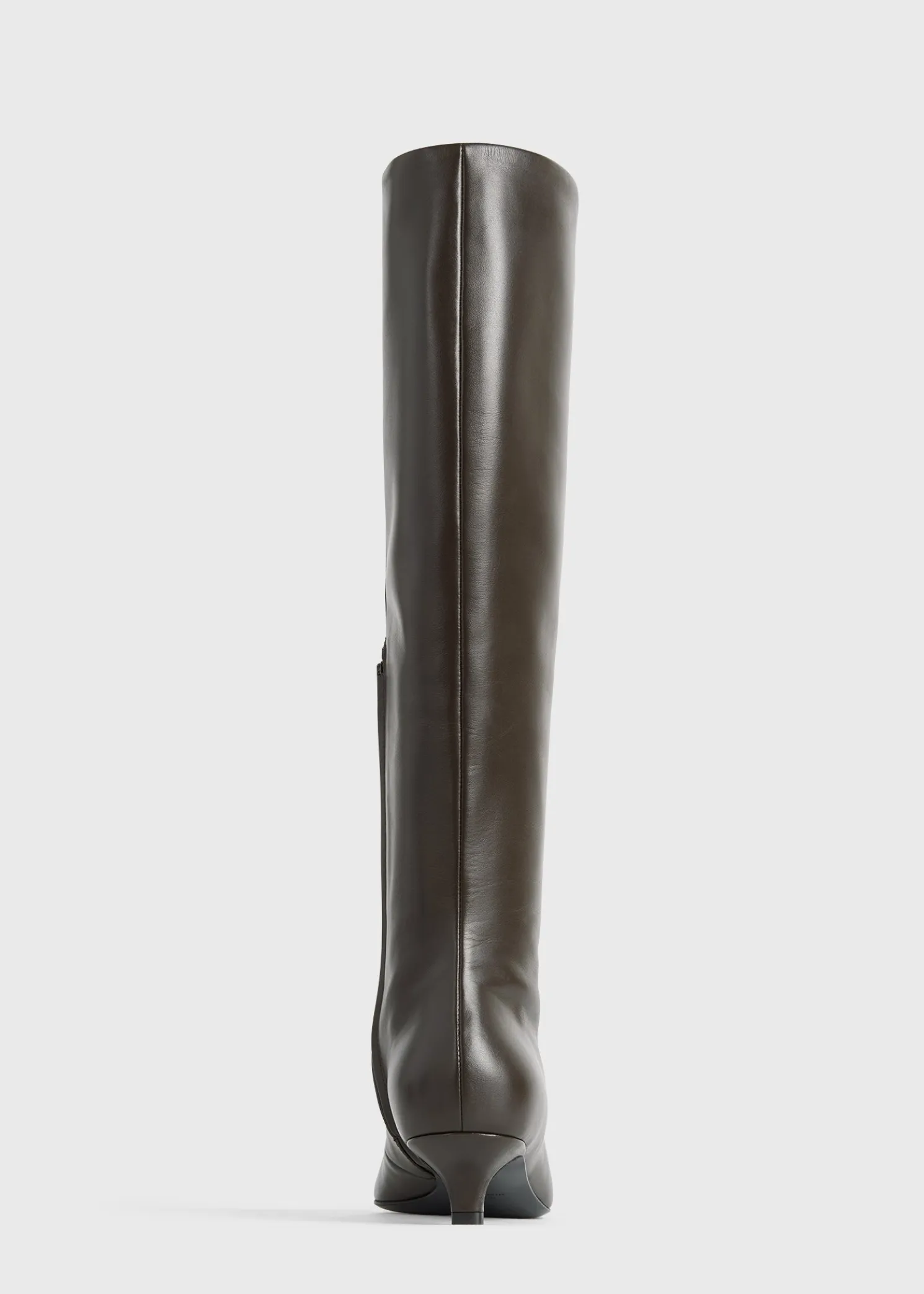 Slim leather knee-high boots bark