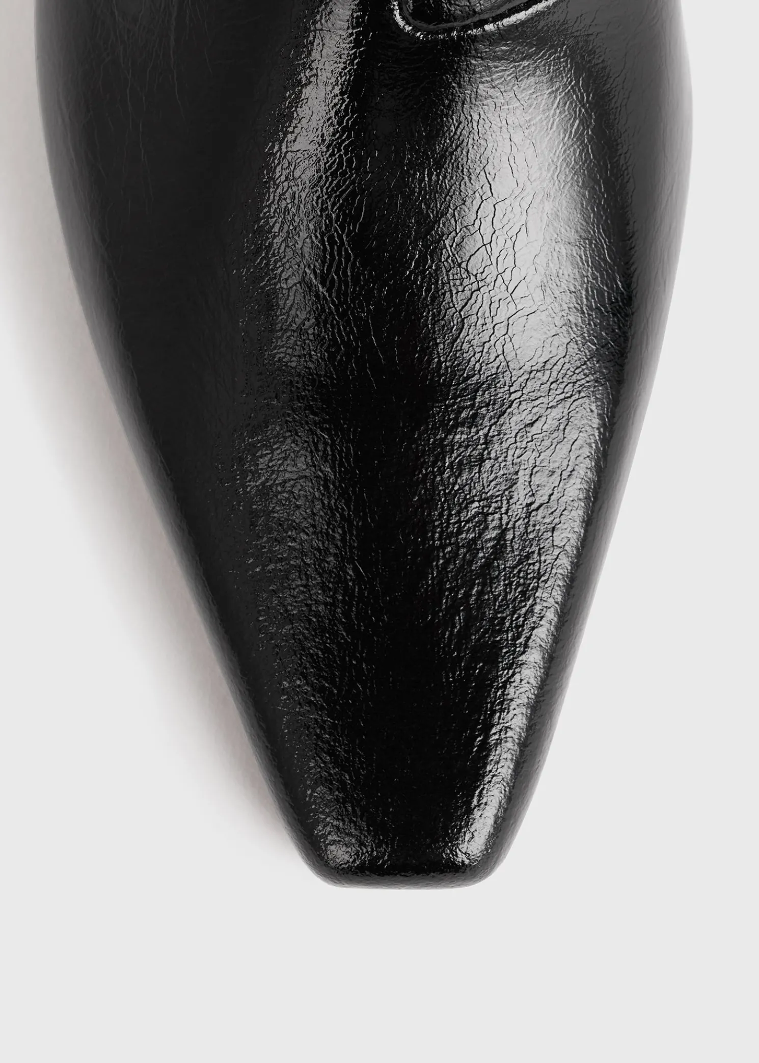 Slim patent ankle boots black