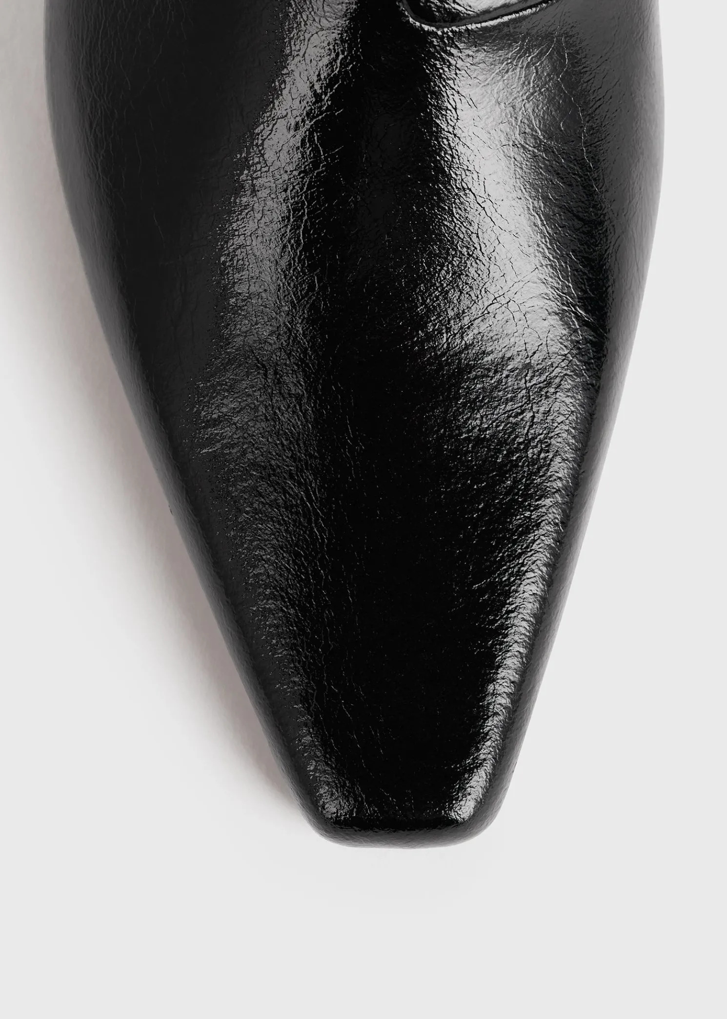 Slim patent knee-high boots black