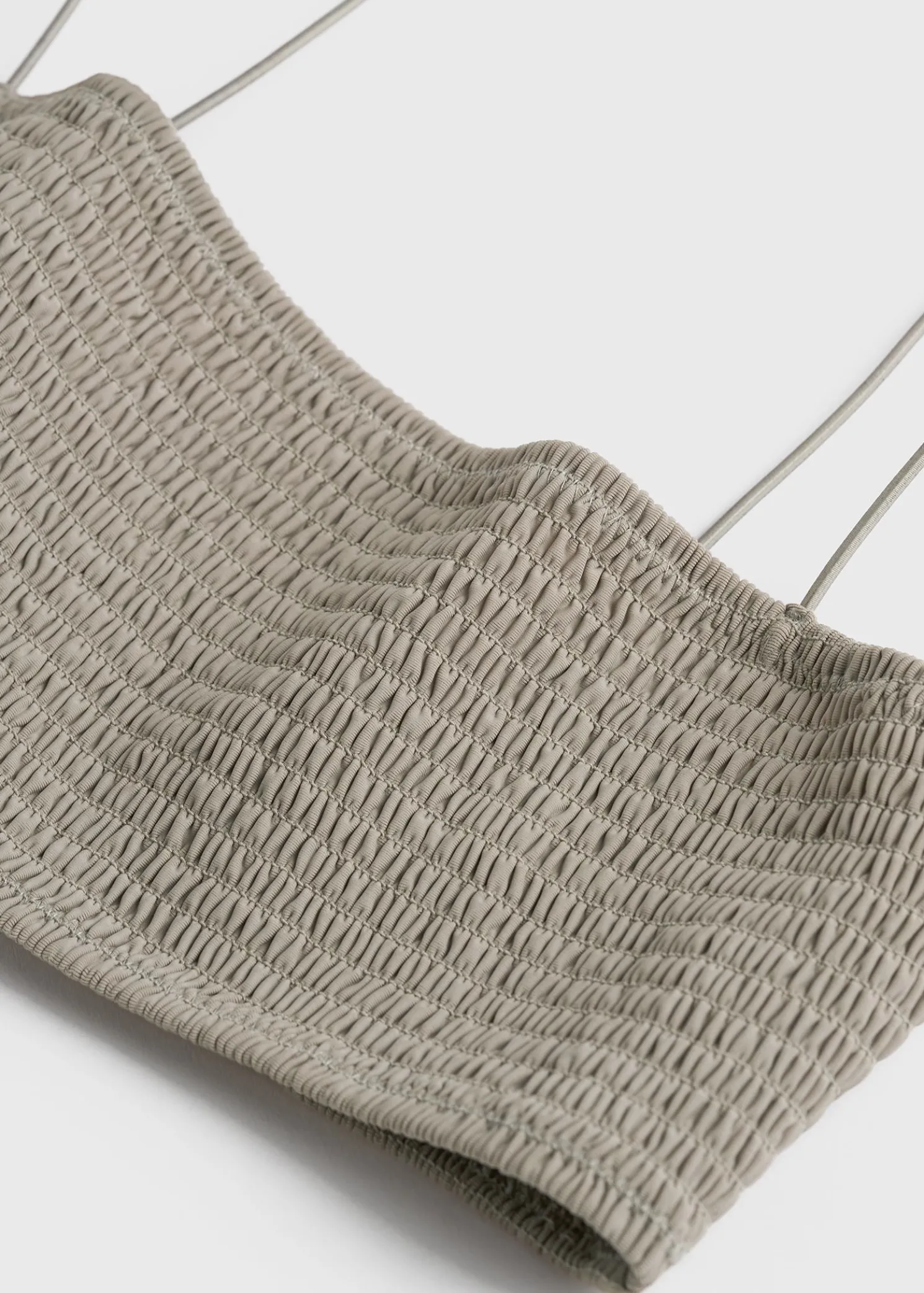 Smocked bikini top dove