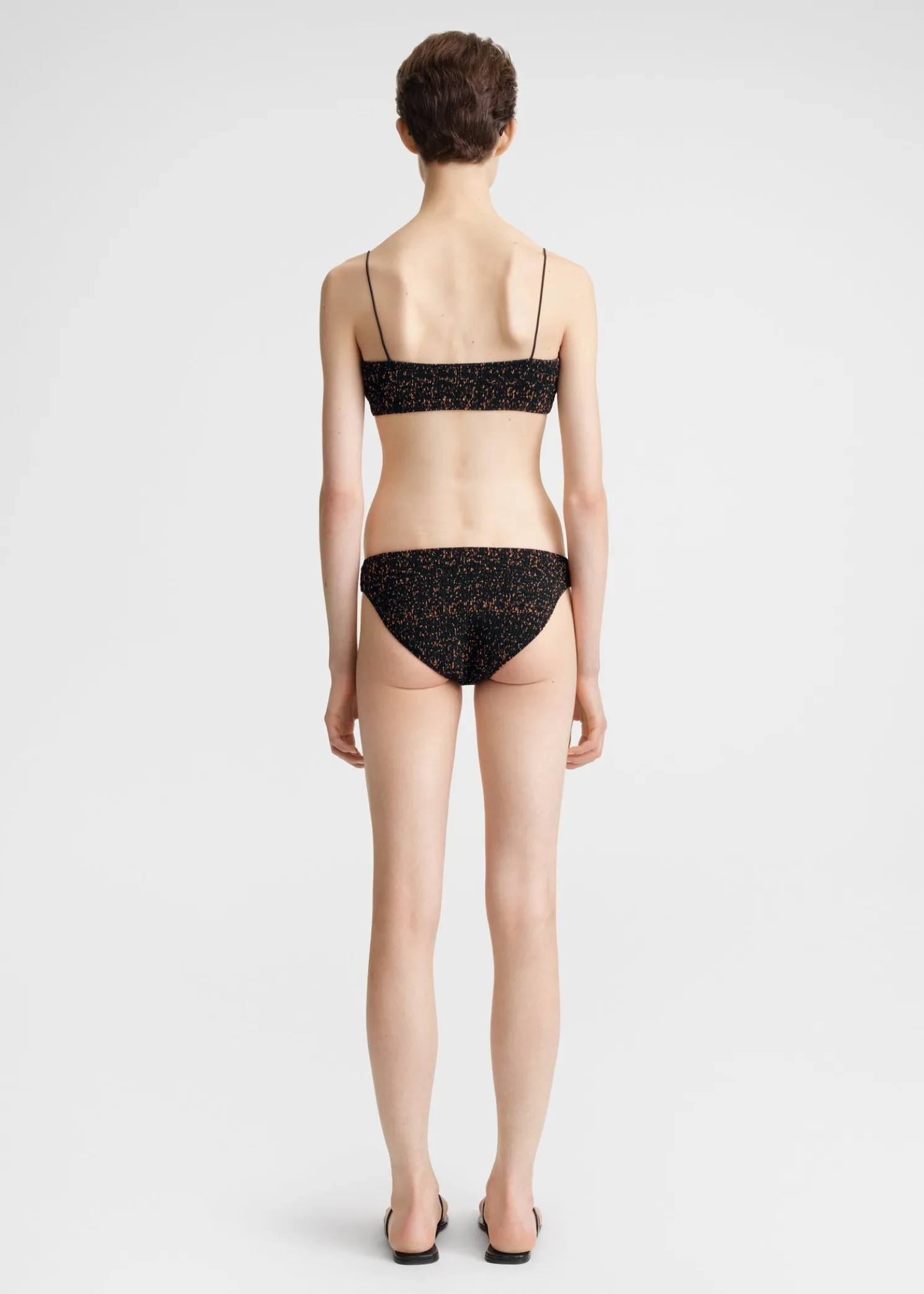 Smocked mini bikini bottoms tortoise