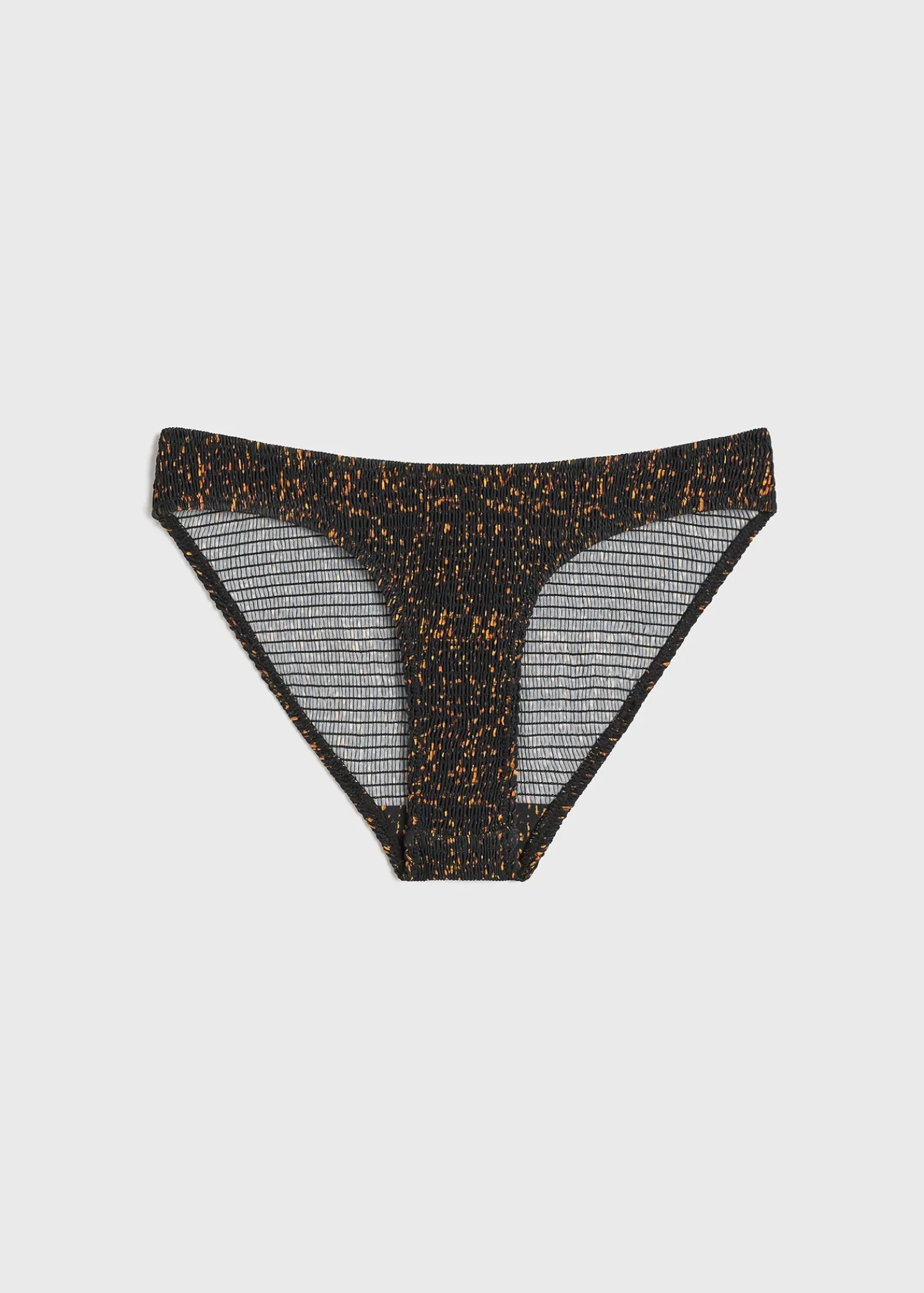 Smocked mini bikini bottoms tortoise