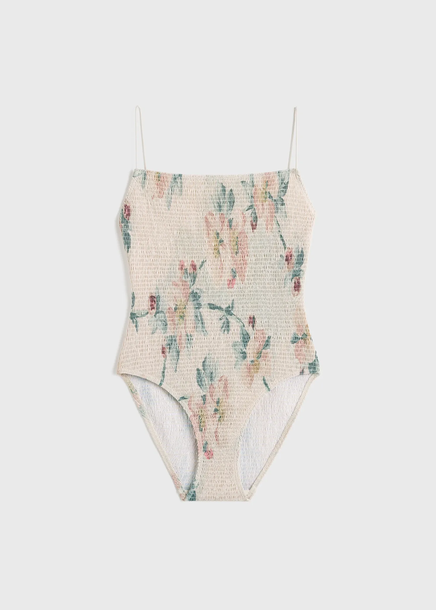 Smocked swimsuit washed floral