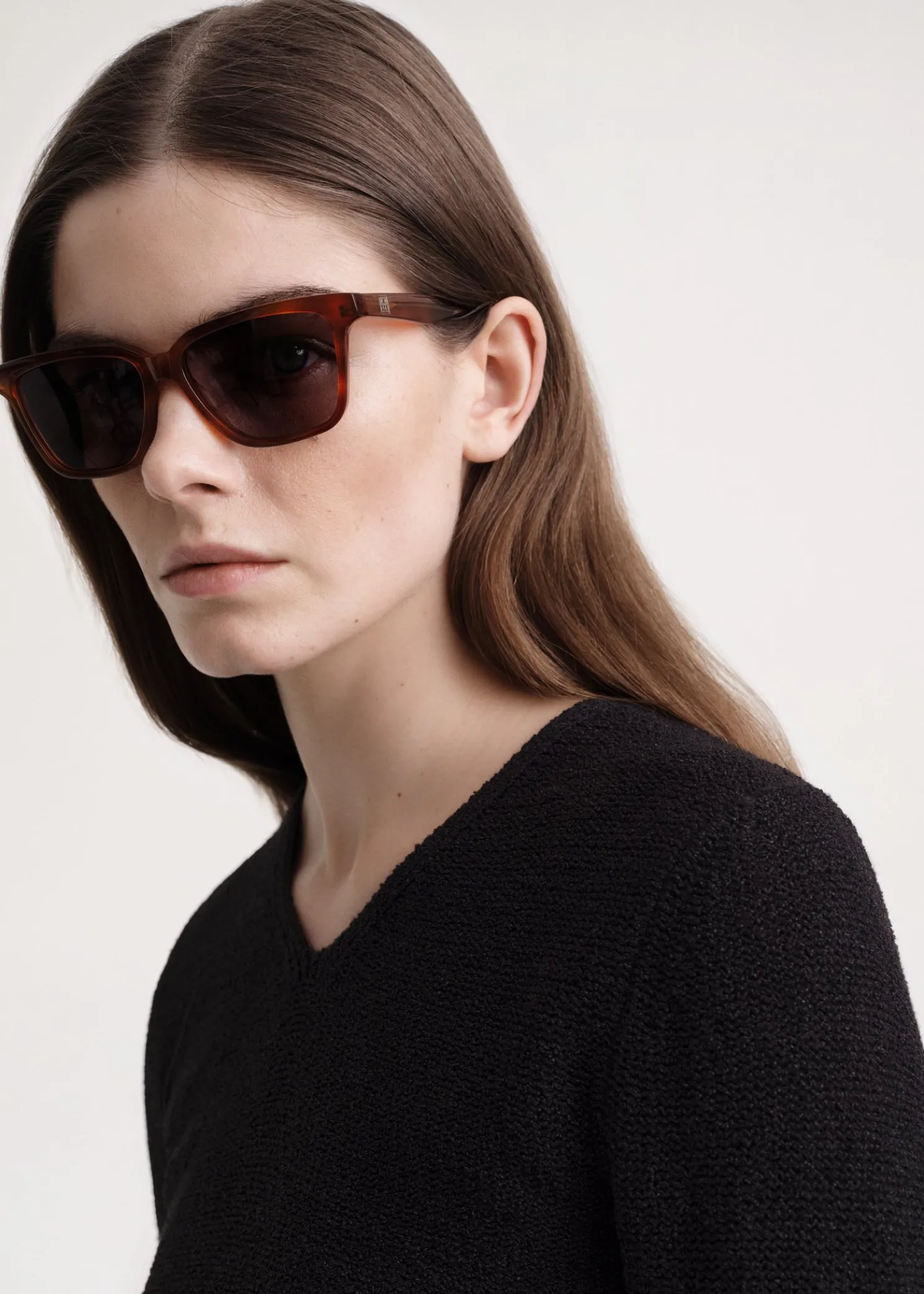 Square sunglasses light Havana