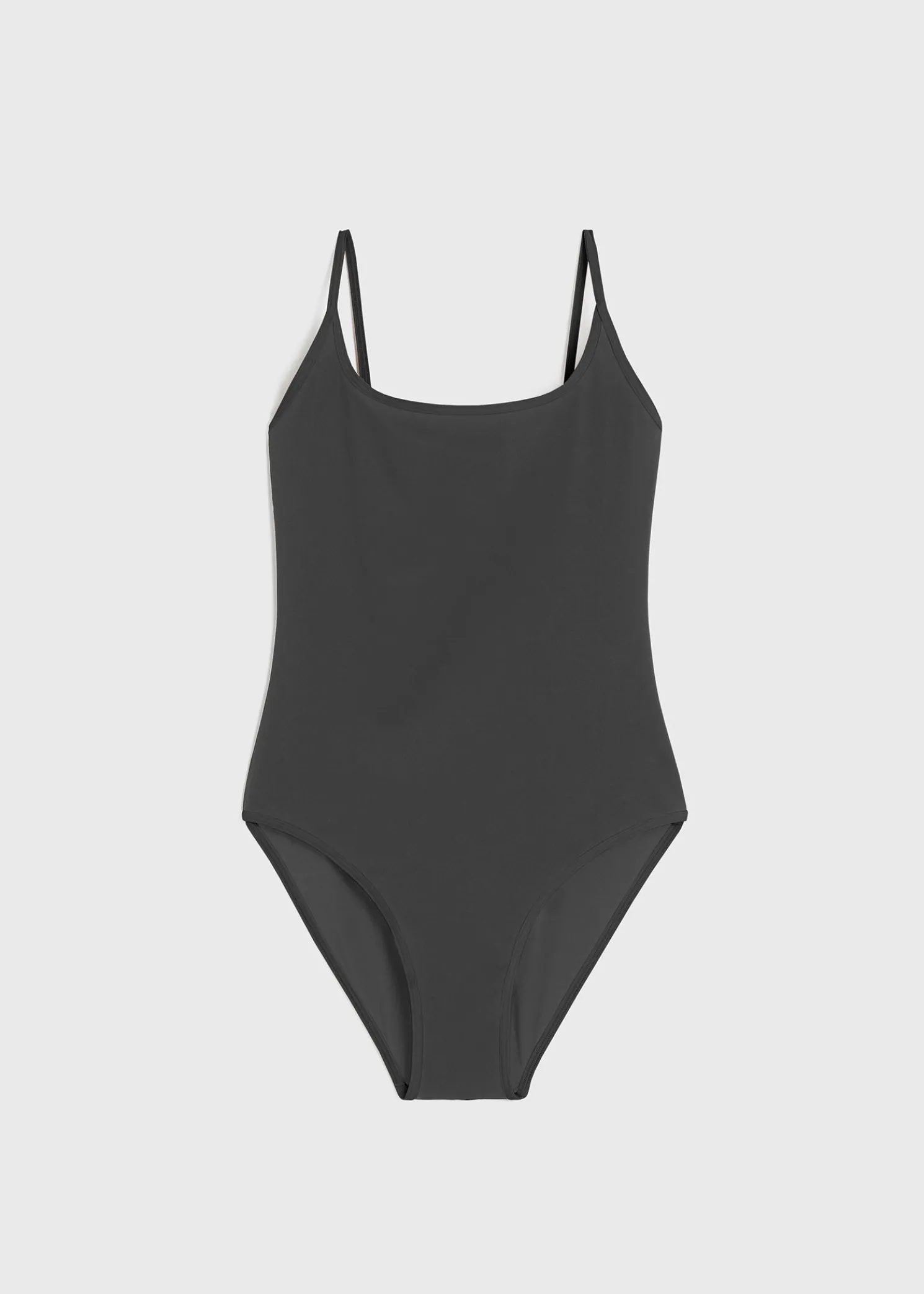 Square-neck swimsuit anthracite