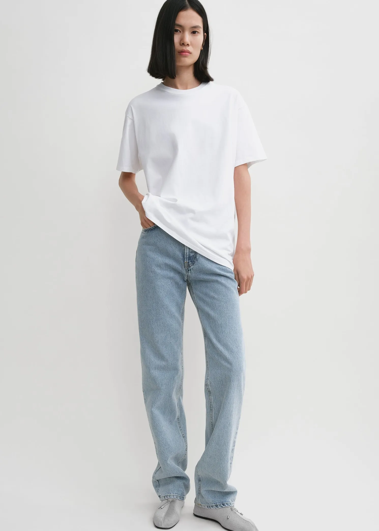 Straight cotton tee off-white