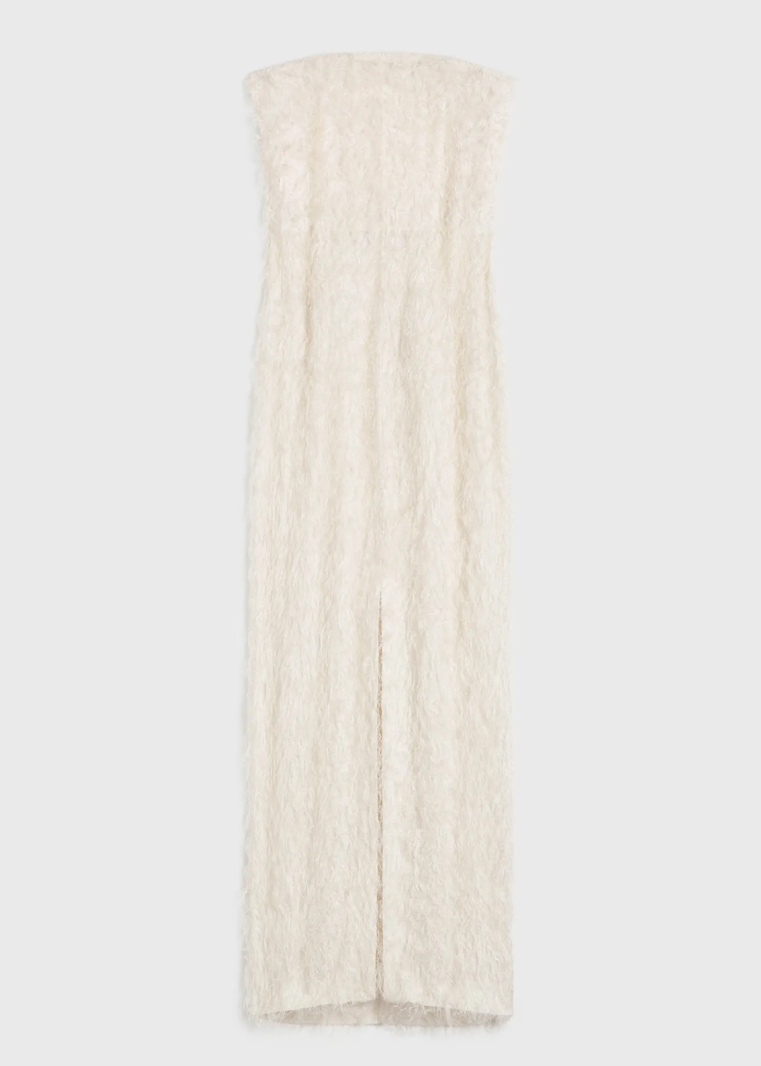 Strapless fil coupé dress ecru