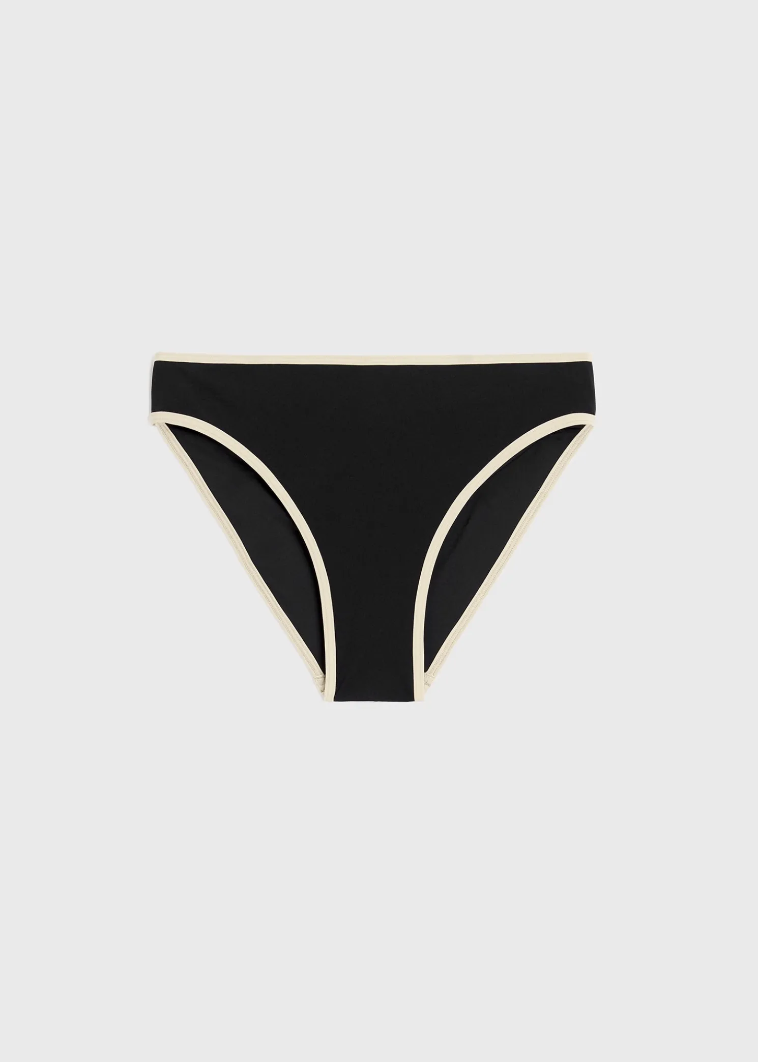 Stripe edge bikini bottoms black