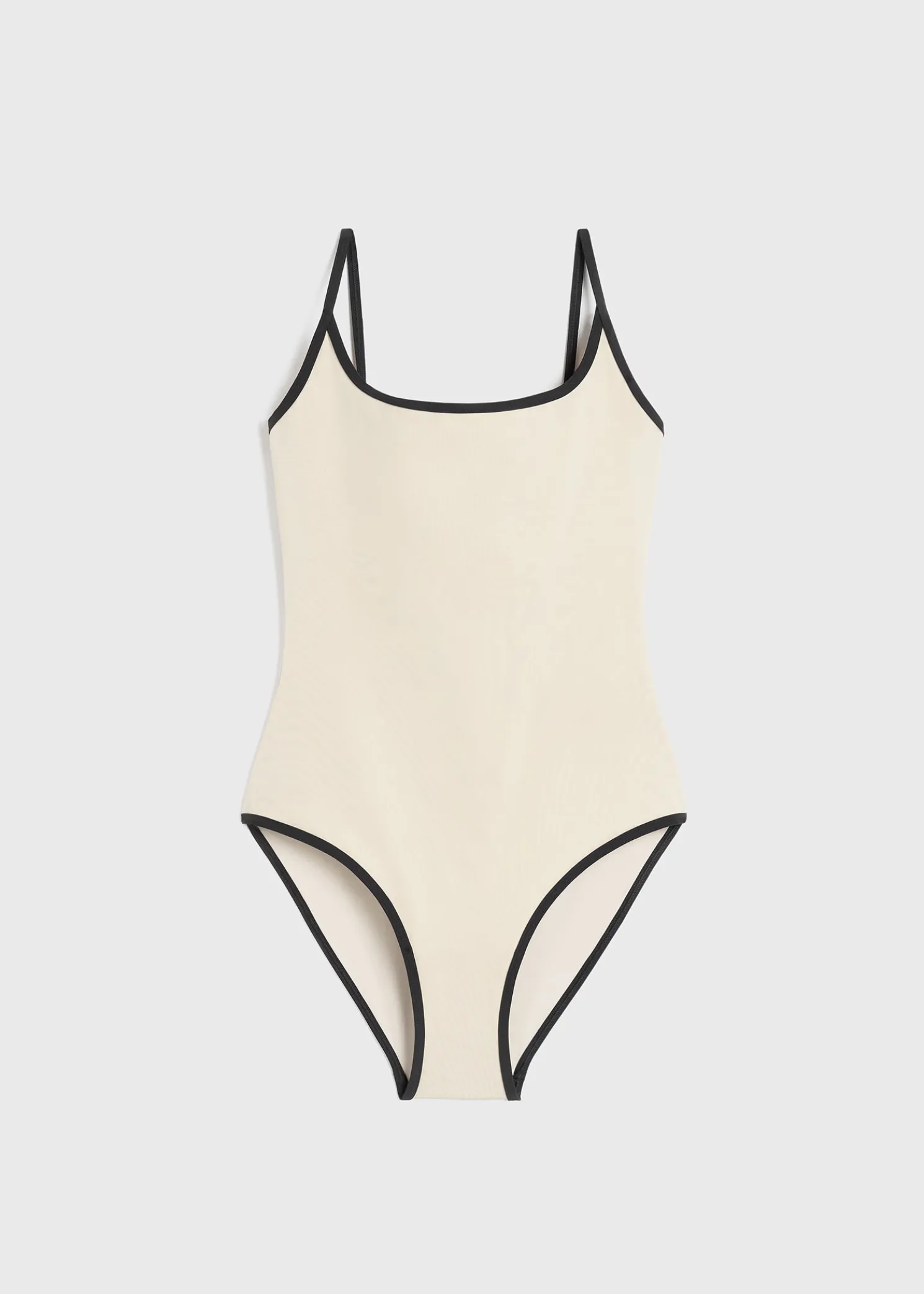 Stripe edge swimsuit light hay