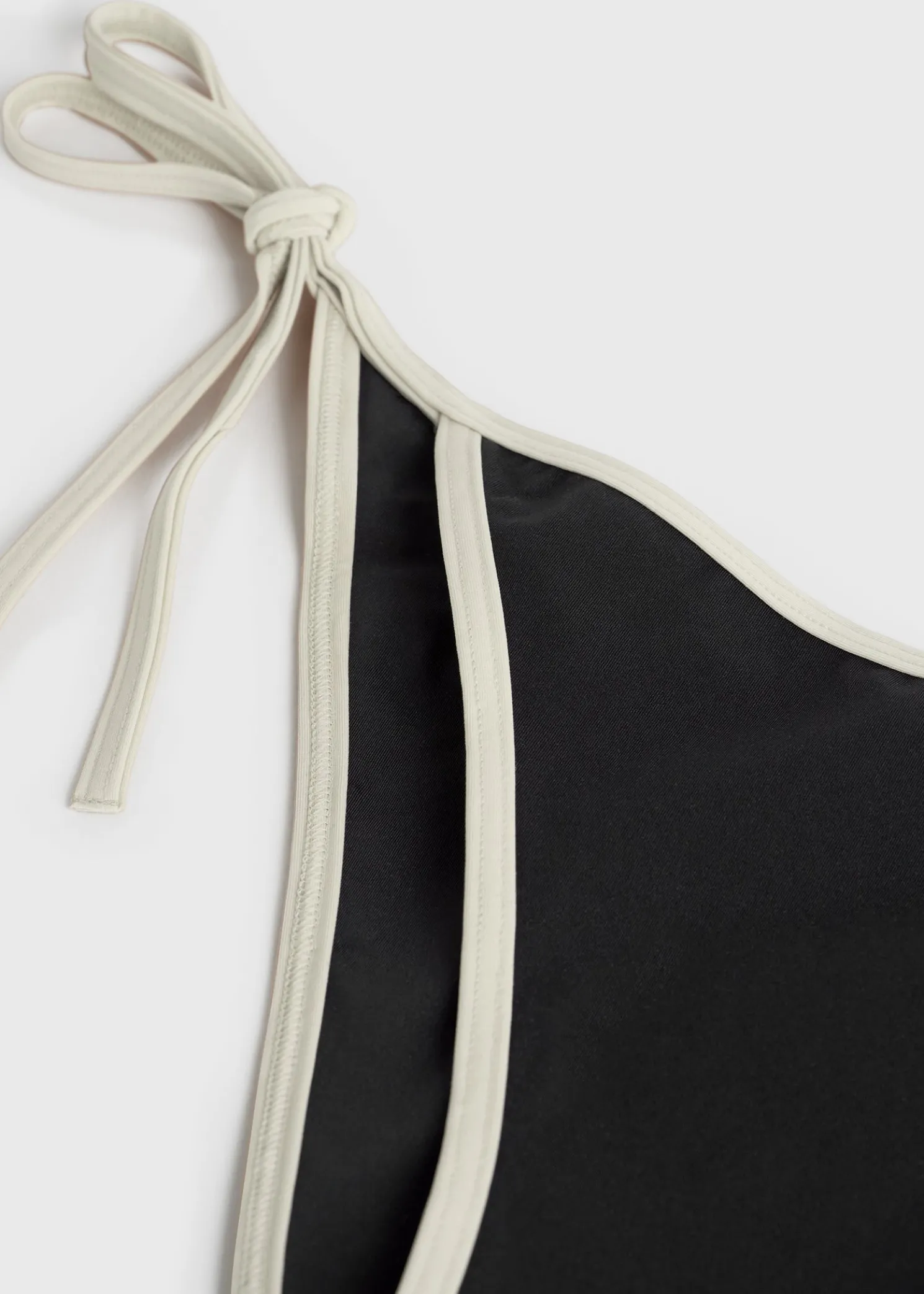 Stripe tie bikini bottoms black