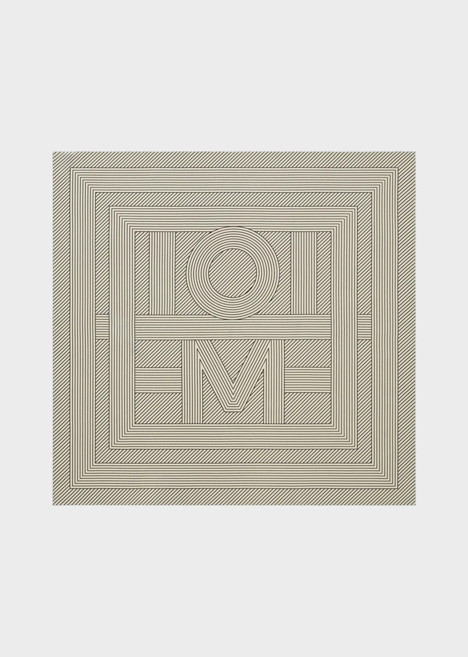 Striped monogram silk scarf creme