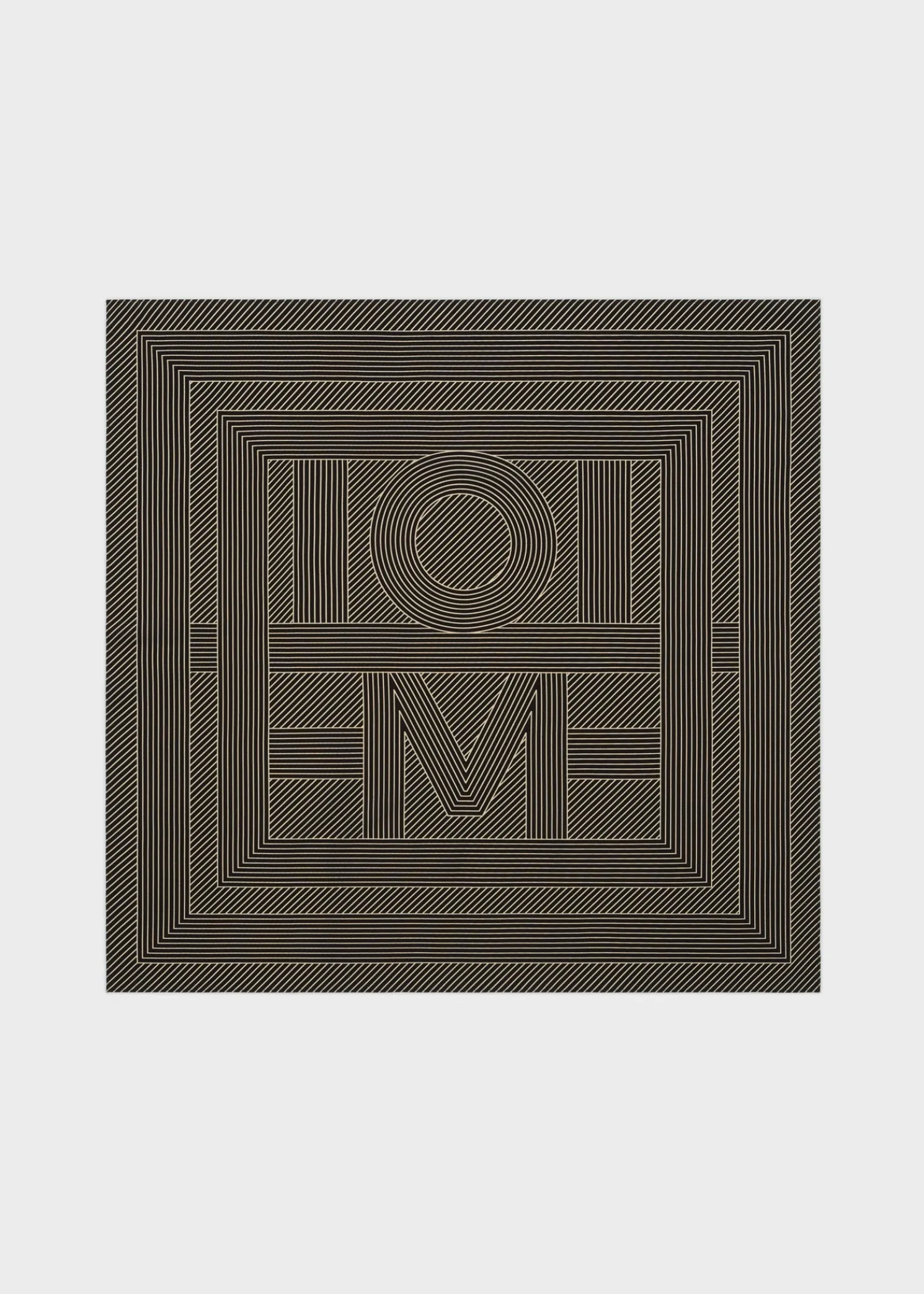 Striped monogram silk scarf black