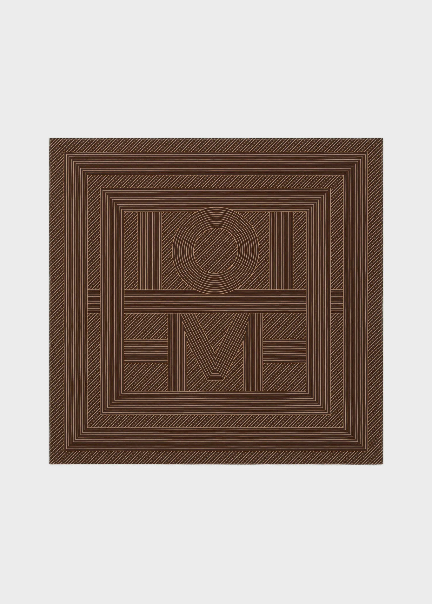 Striped monogram silk scarf dark brown