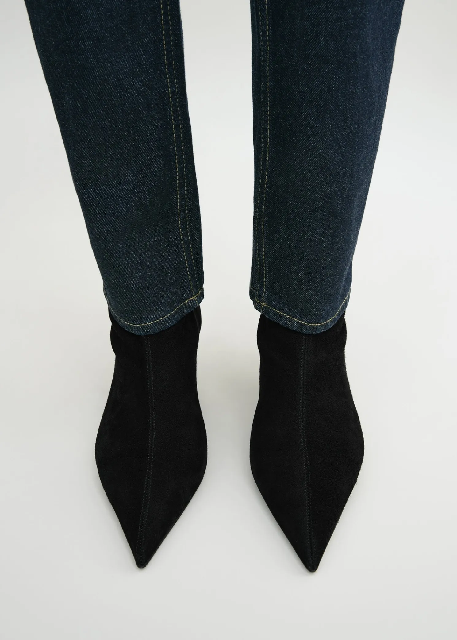 Suede heeled sock boots black