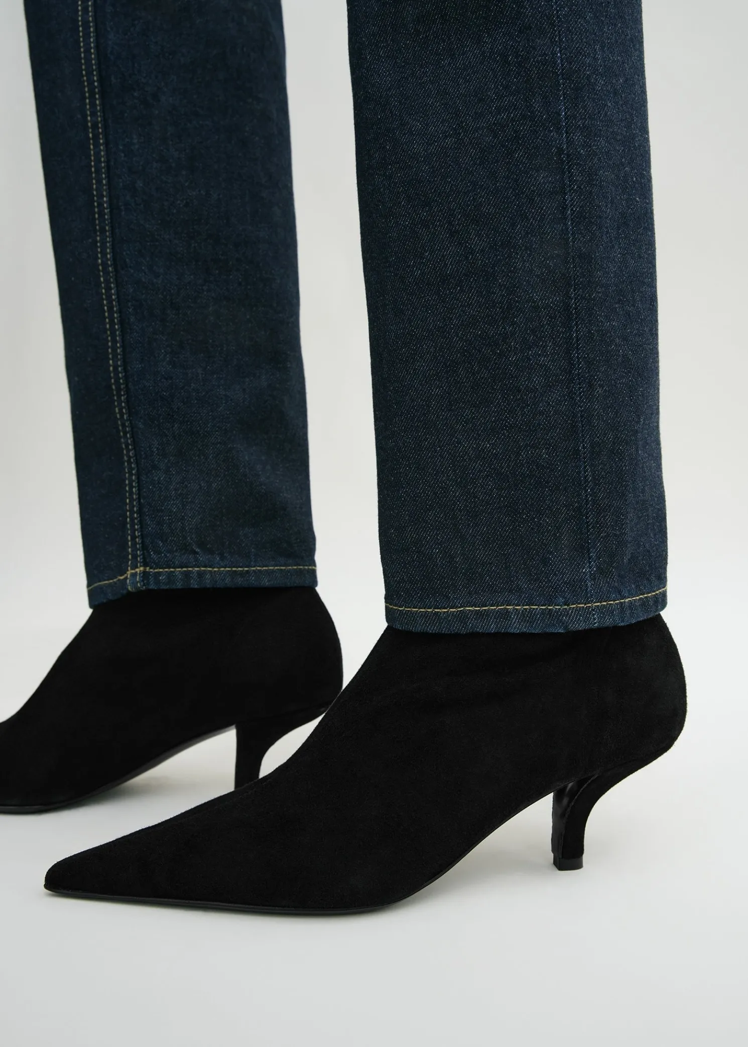 Suede heeled sock boots black