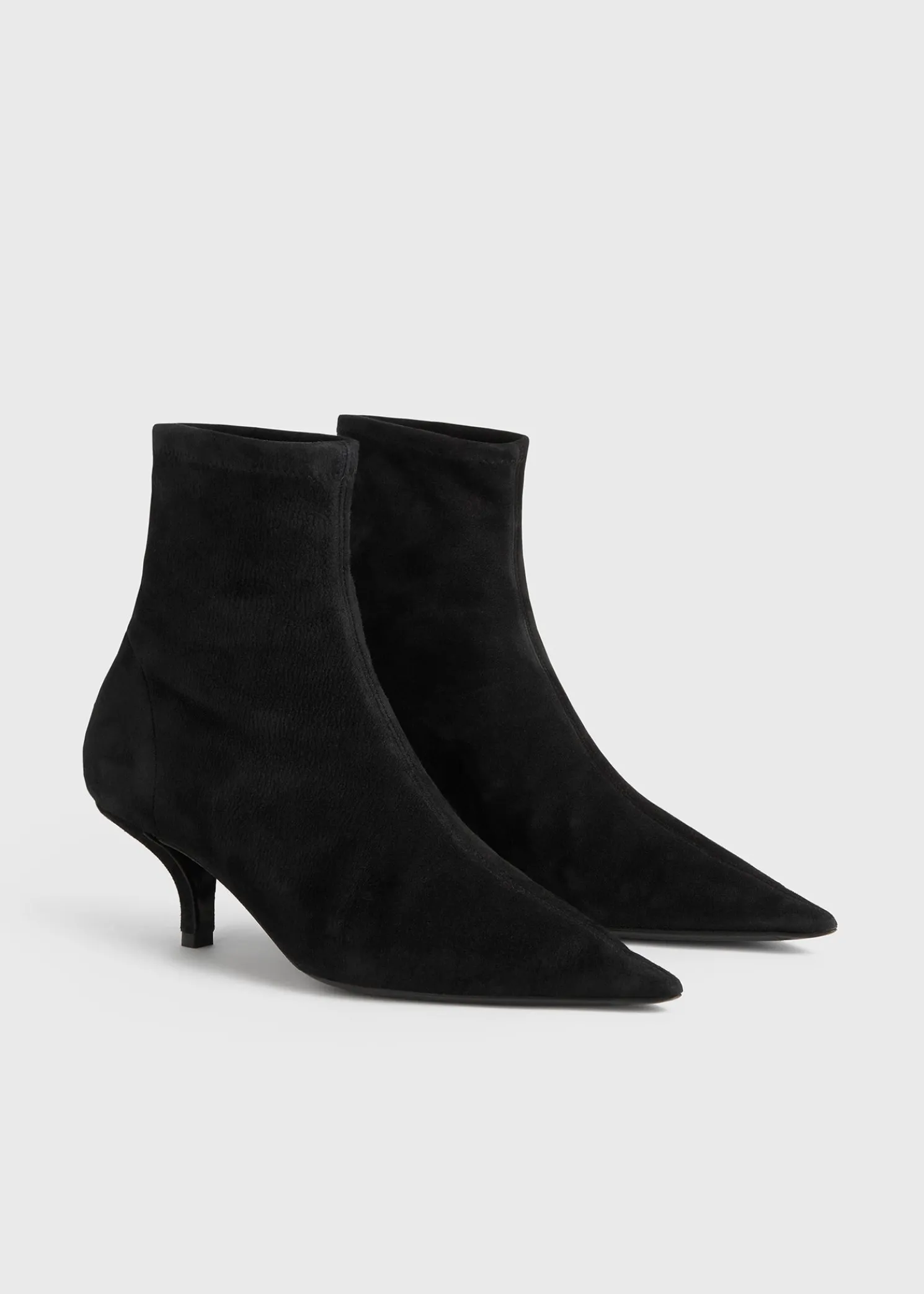 Suede heeled sock boots black