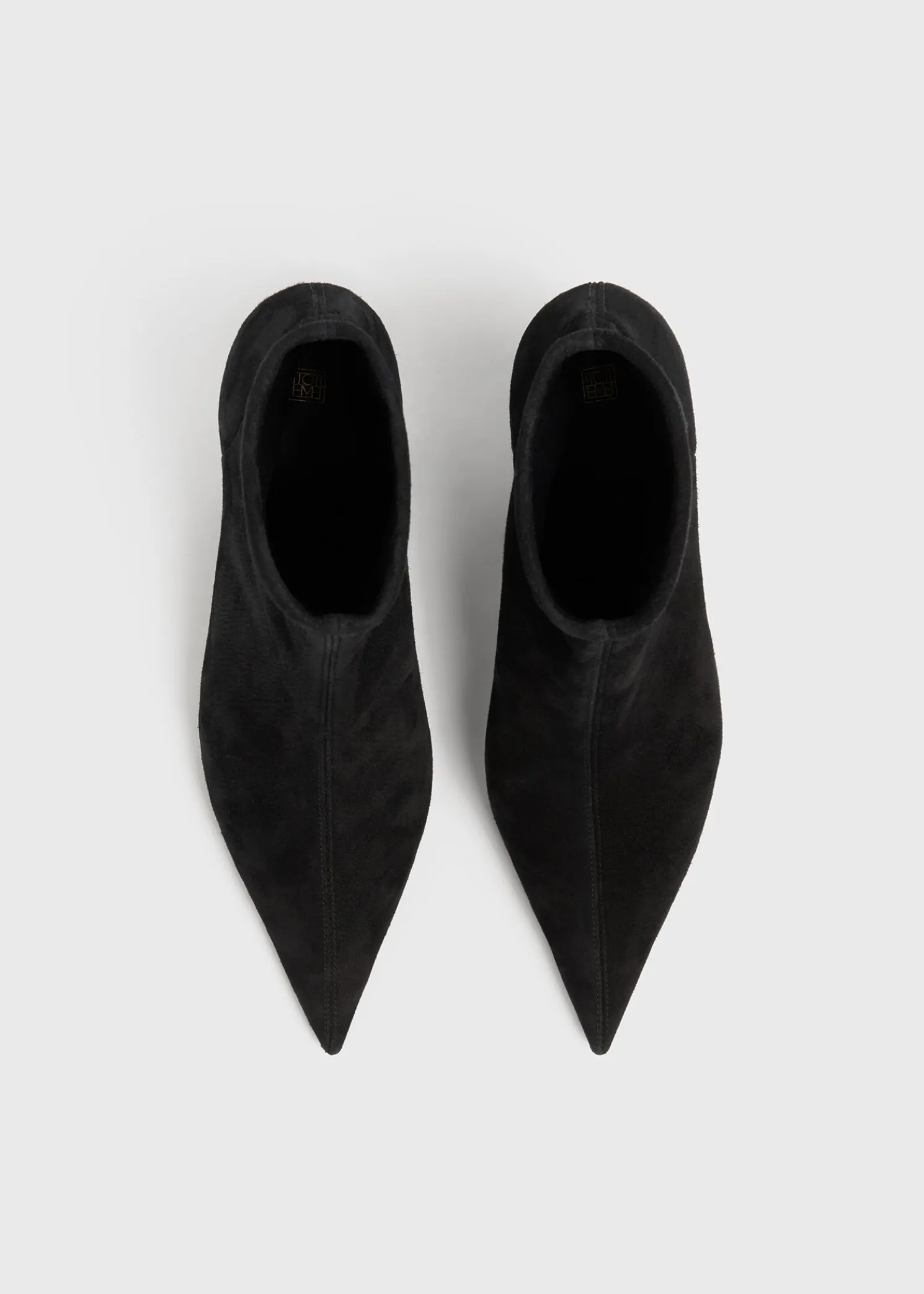 Suede heeled sock boots black