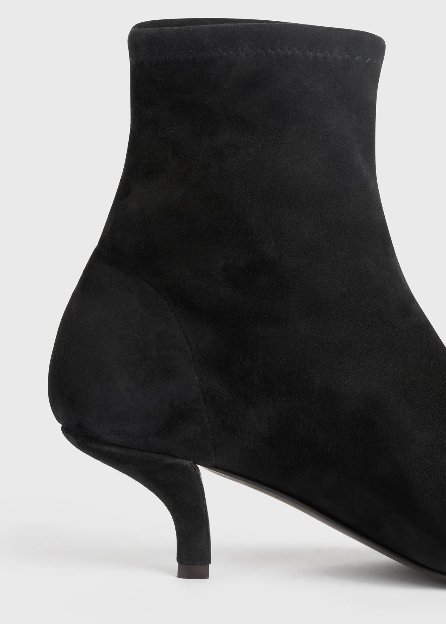 Suede heeled sock boots black
