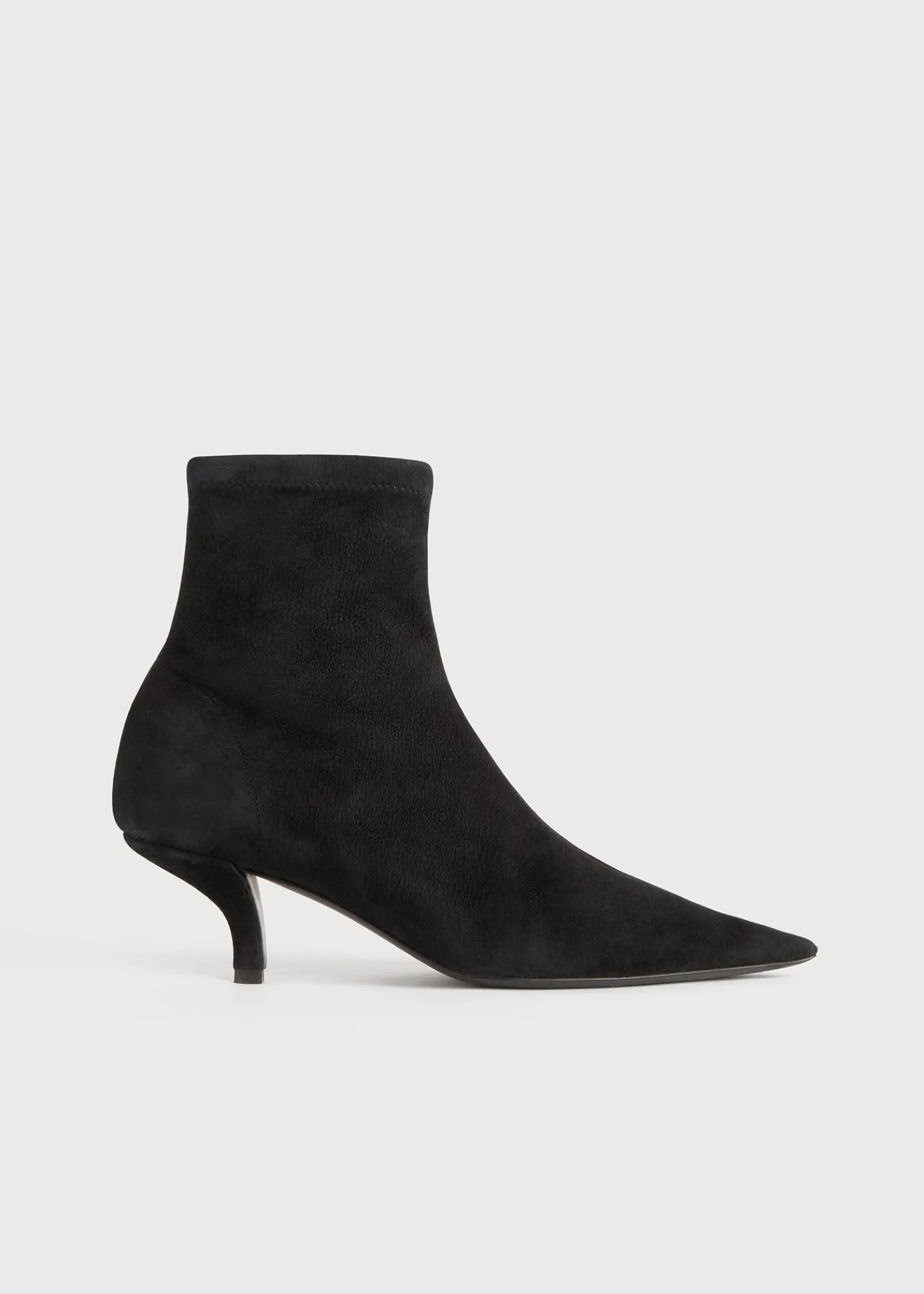 Suede heeled sock boots black
