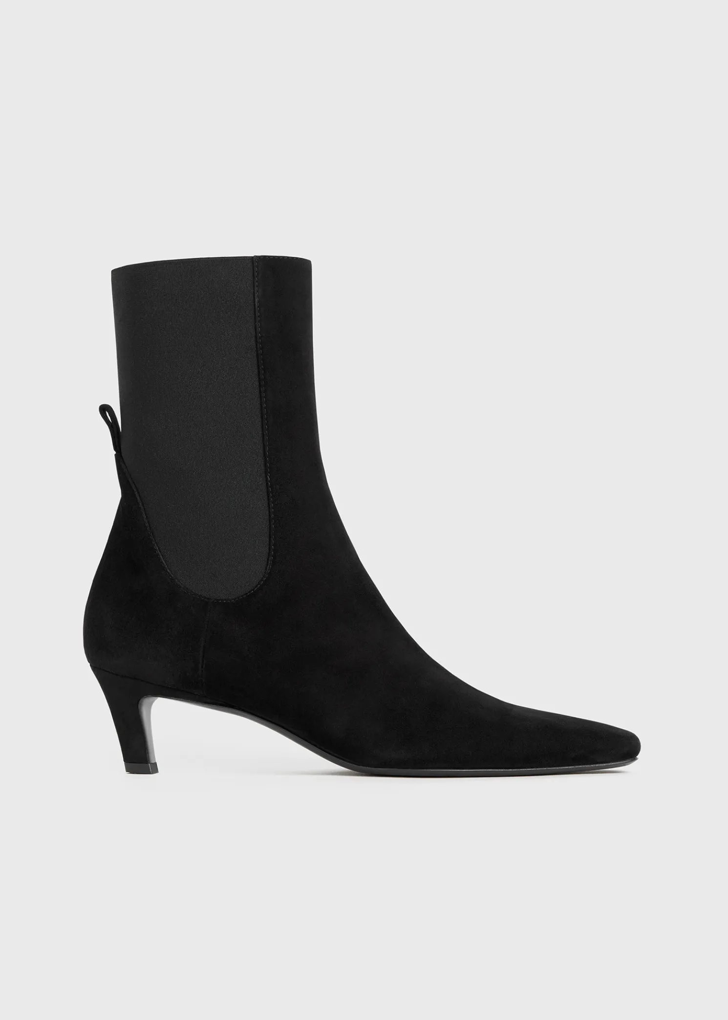 Suede mid-heel boots black