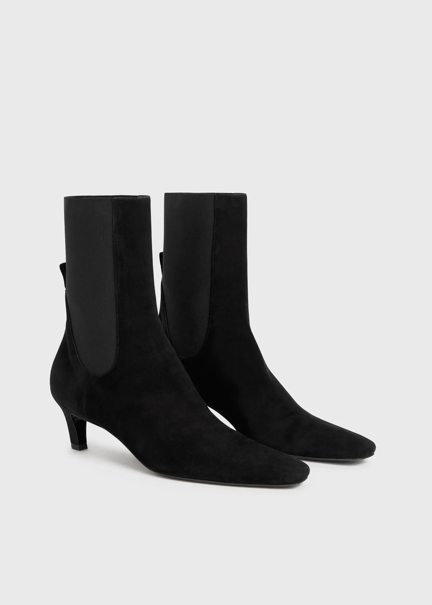 Suede mid-heel boots black