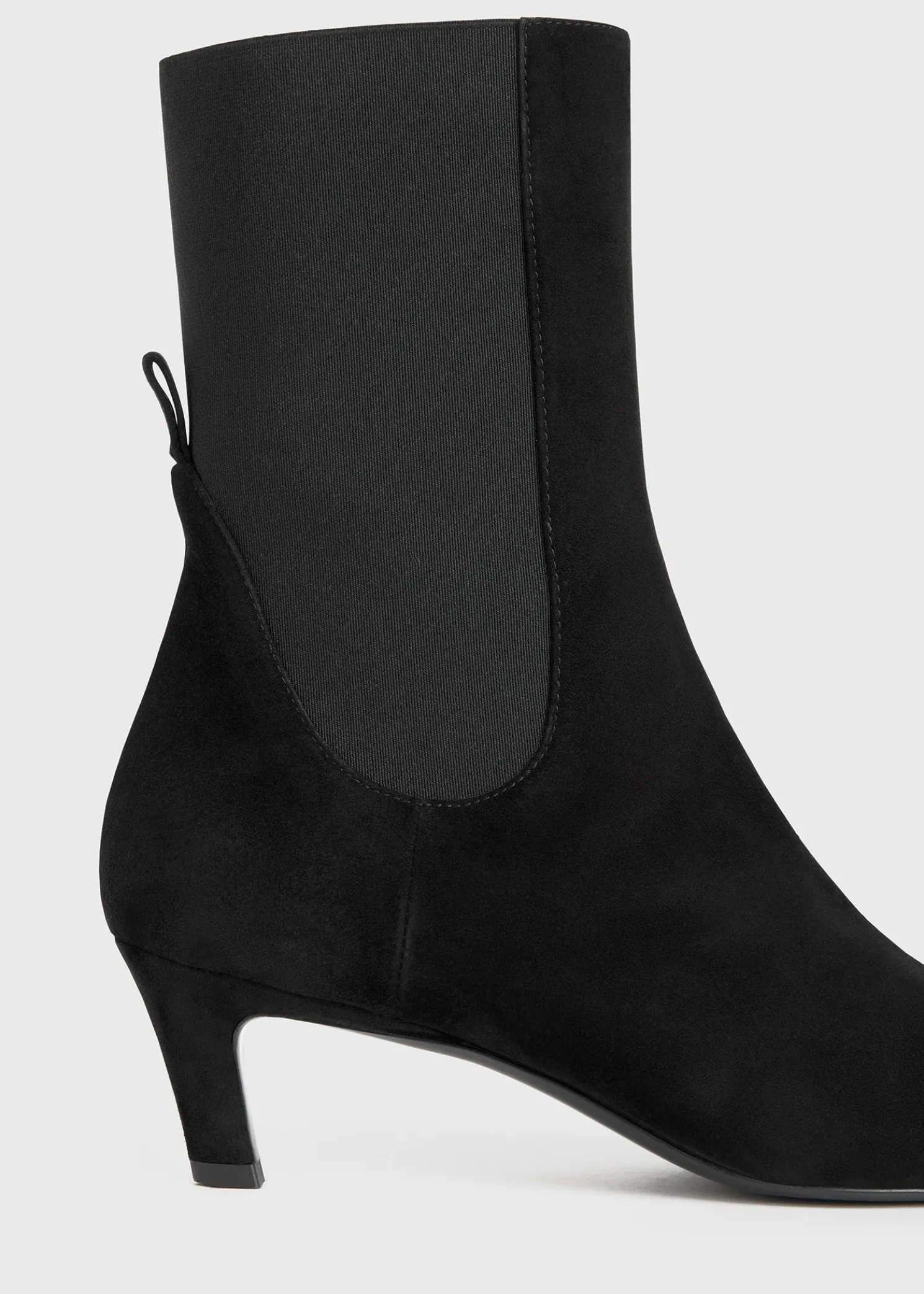 Suede mid-heel boots black